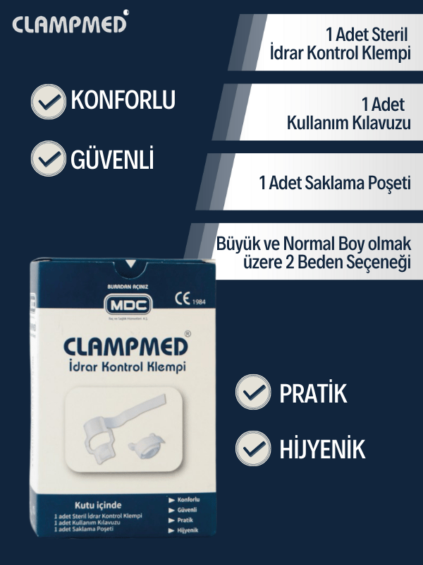 MDC İdrar Kontrol Klempi (Büyük Boy)