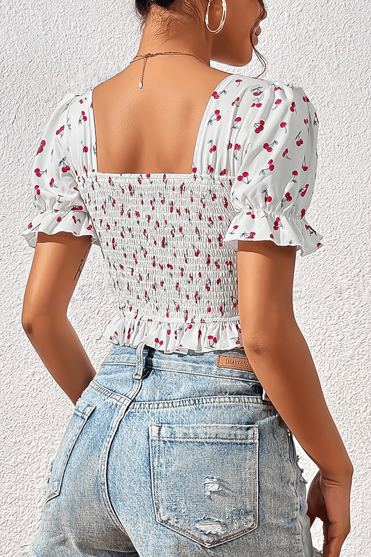 Bella Notte Beyaz Kiraz Fırtınası Crop B-5505