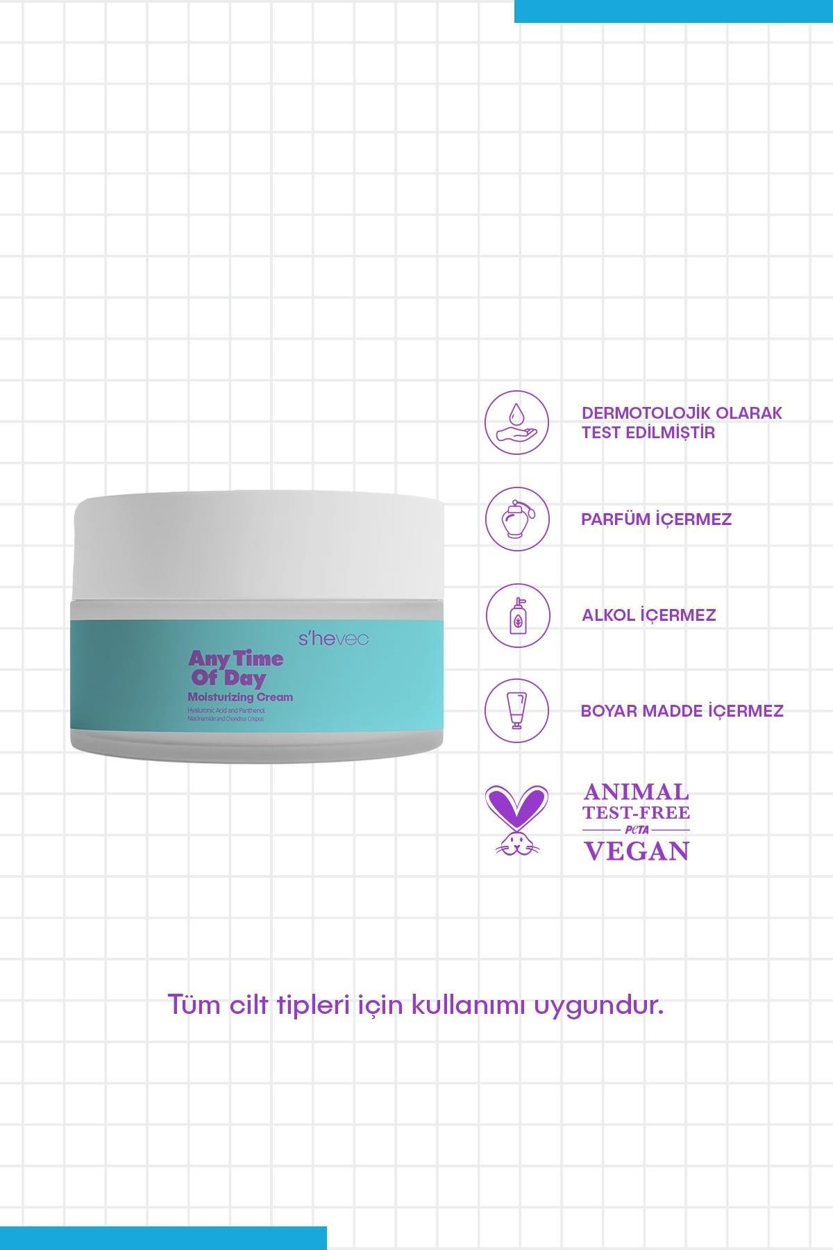 ANY TIME OF DAY-48 Saat Etkili Nemlendirici Krem-5 Kompleks Hyaluronik Asit | Tüm Cilt Tipleri 50ml