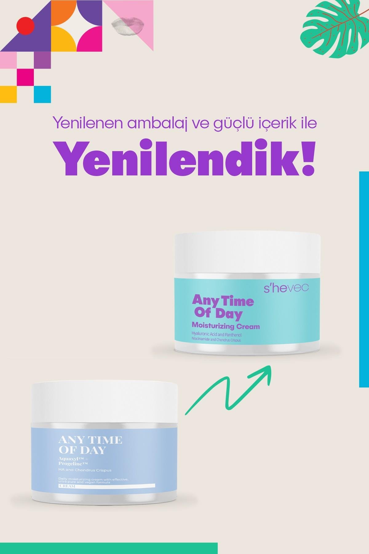 ANY TIME OF DAY-48 Saat Etkili Nemlendirici Krem-5 Kompleks Hyaluronik Asit | Tüm Cilt Tipleri 50ml
