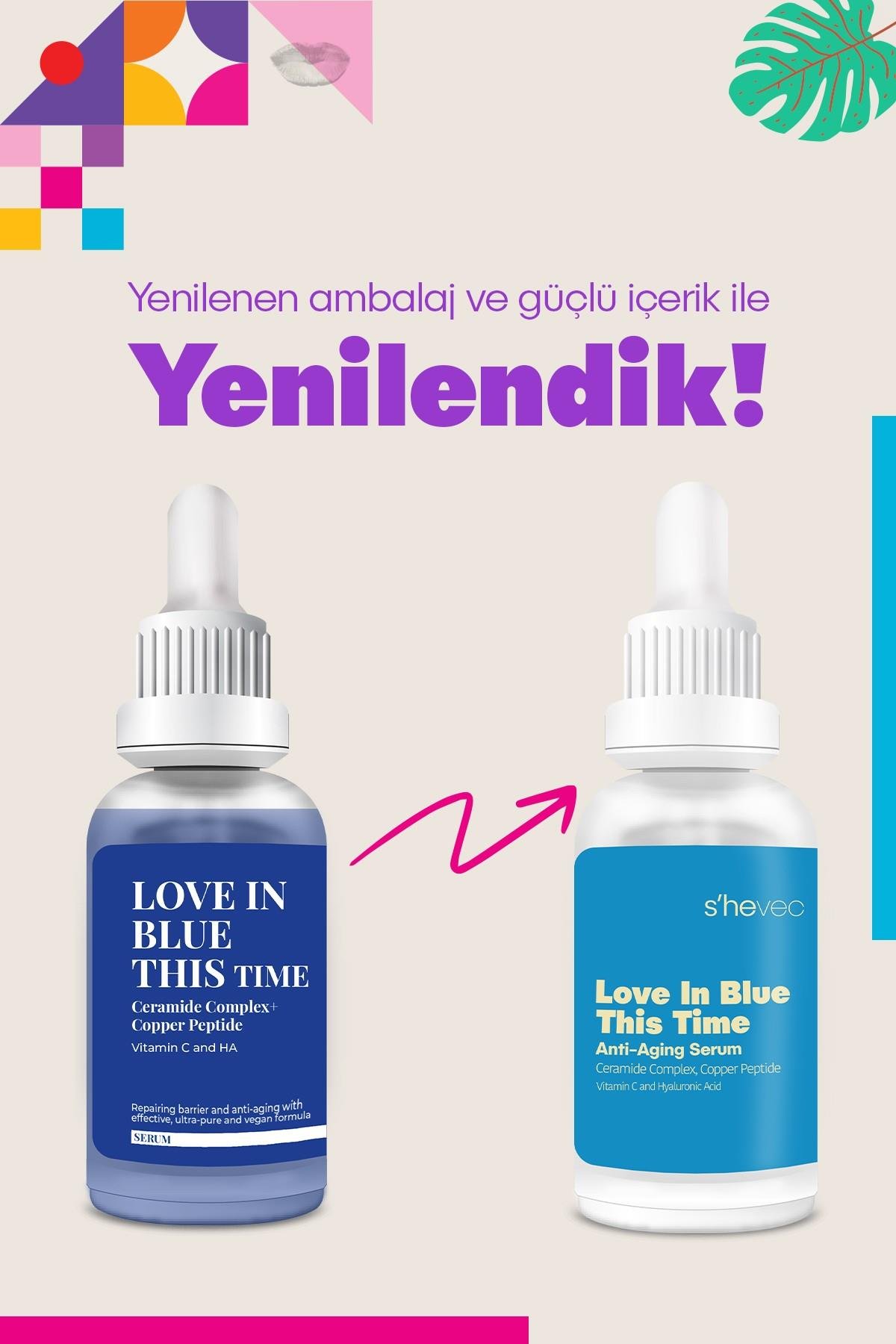 LOVE IN BLUE THIS TIME – Nemlendirici, Onarıcı, Kırışıklık Önleyici Buffet Copper + Ceramide Serum (30 ml)