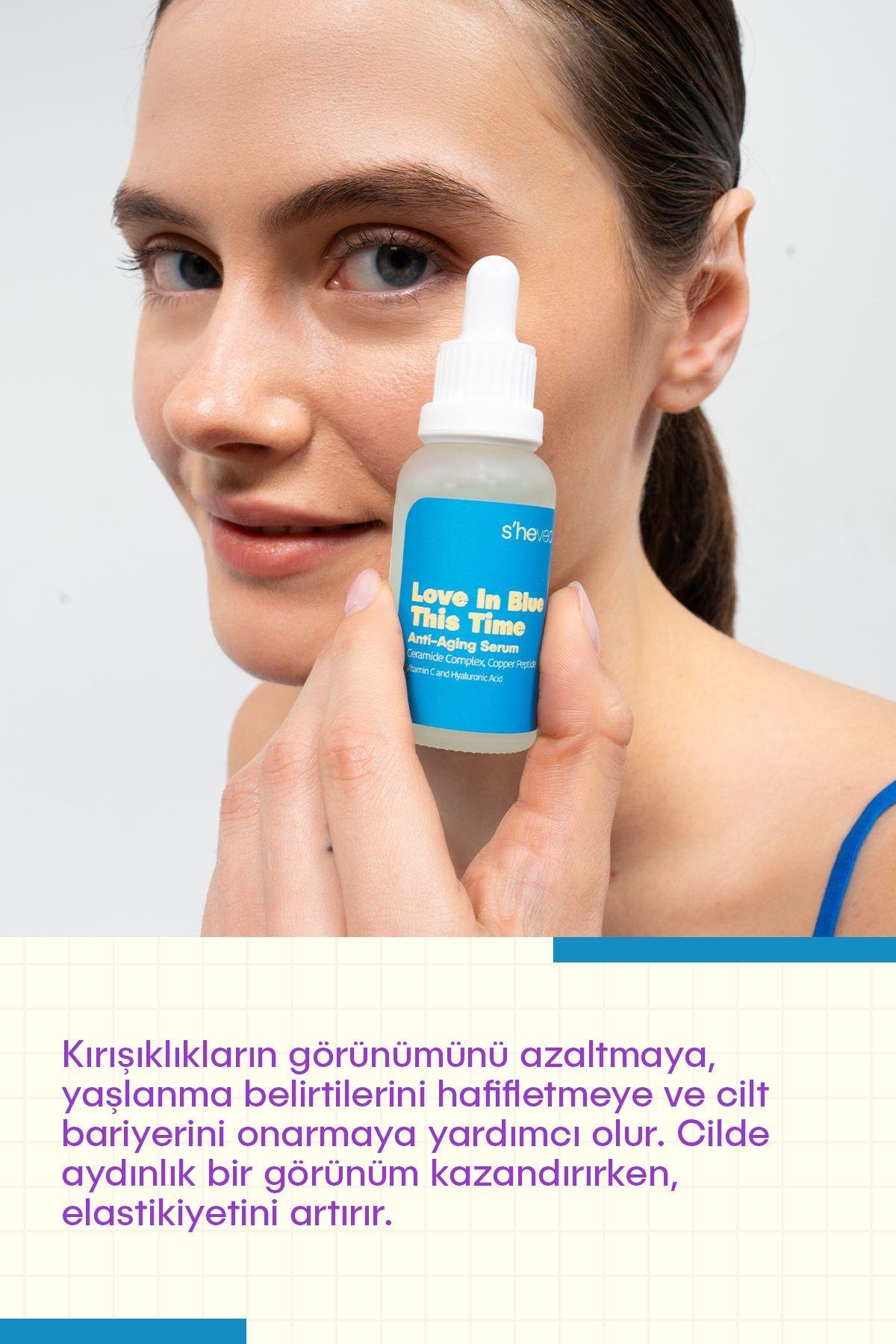 LOVE IN BLUE THIS TIME – Nemlendirici, Onarıcı, Kırışıklık Önleyici Buffet Copper + Ceramide Serum (30 ml)