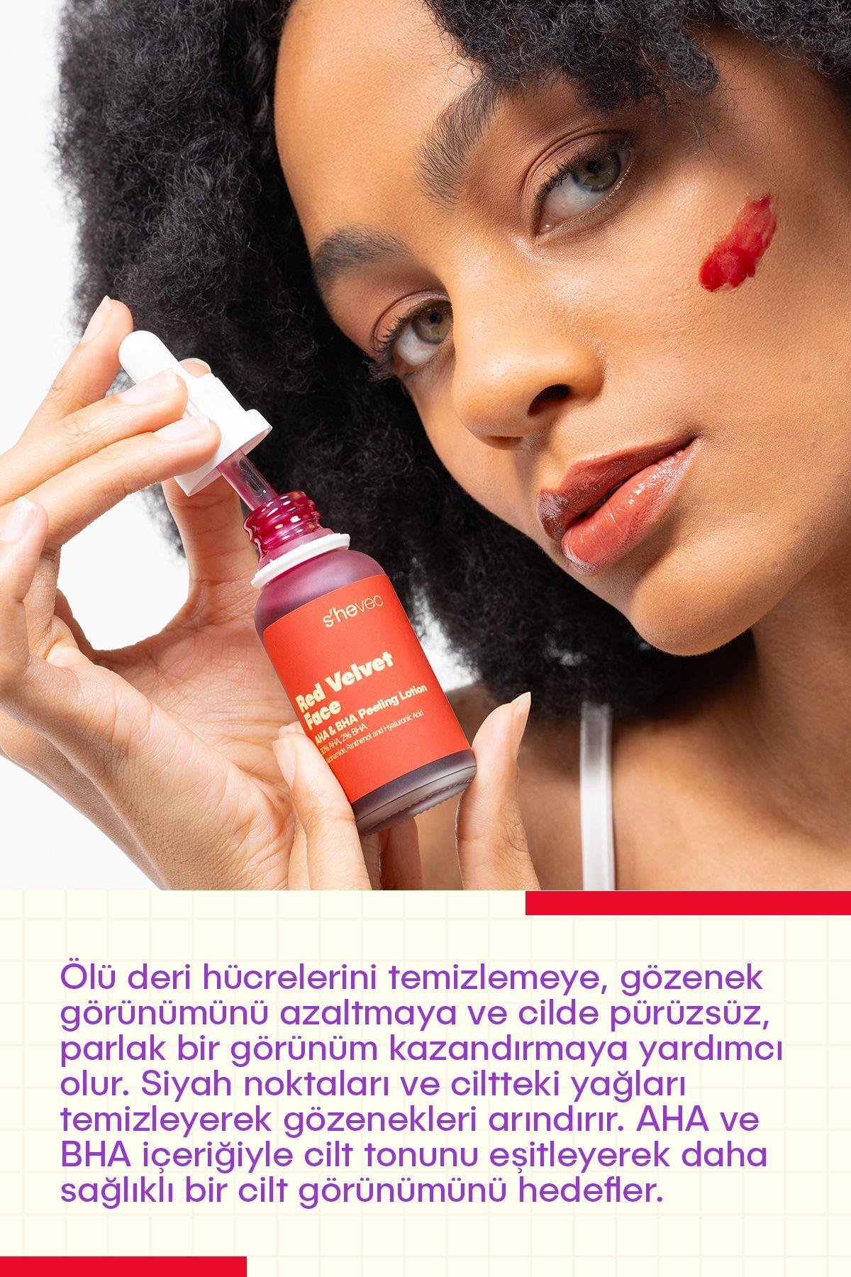 RED VELVET FACE - AHA %30 & BHA %2 Cilt Tonu Eşitleyici Arındırıcı Kırmızı Peeling Serum 30ml