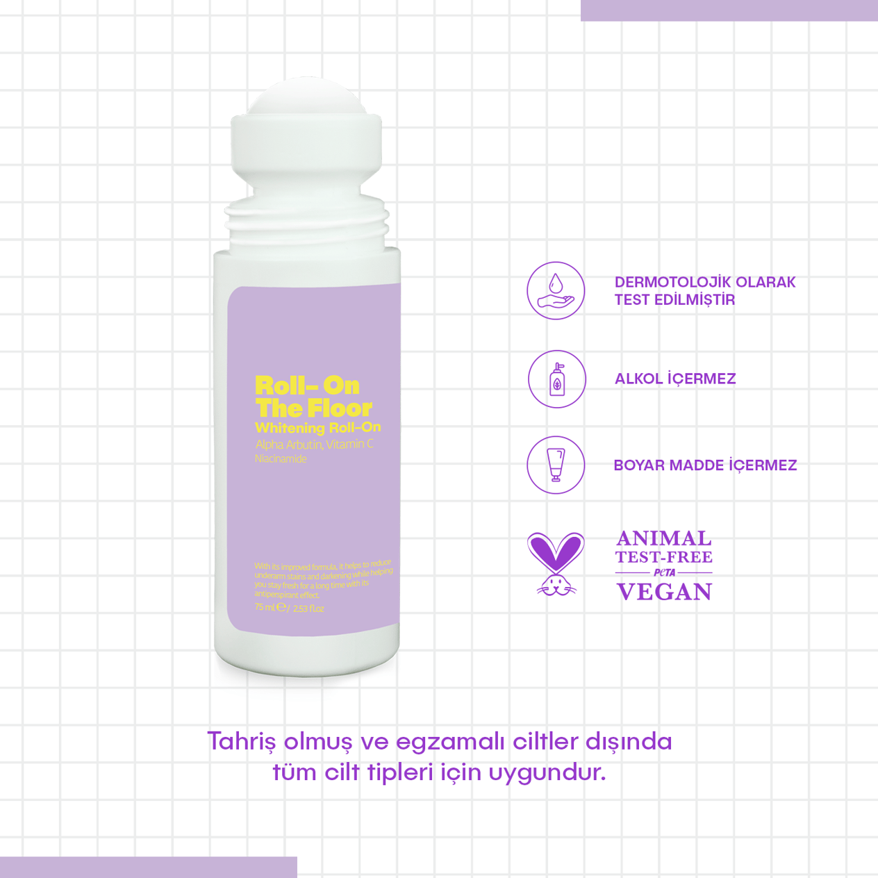 ROLL ON THE FLOOR - Terleme Önleyici Beyazlatma Etkili İz Bırakmayan Antiperspirant Roll-On 75ml