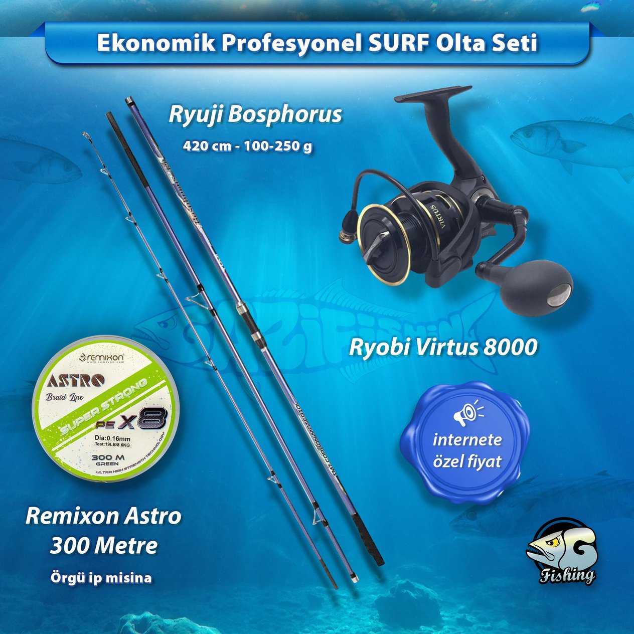 EKO / PRO 3 Parça Surf Casting Olta Seti