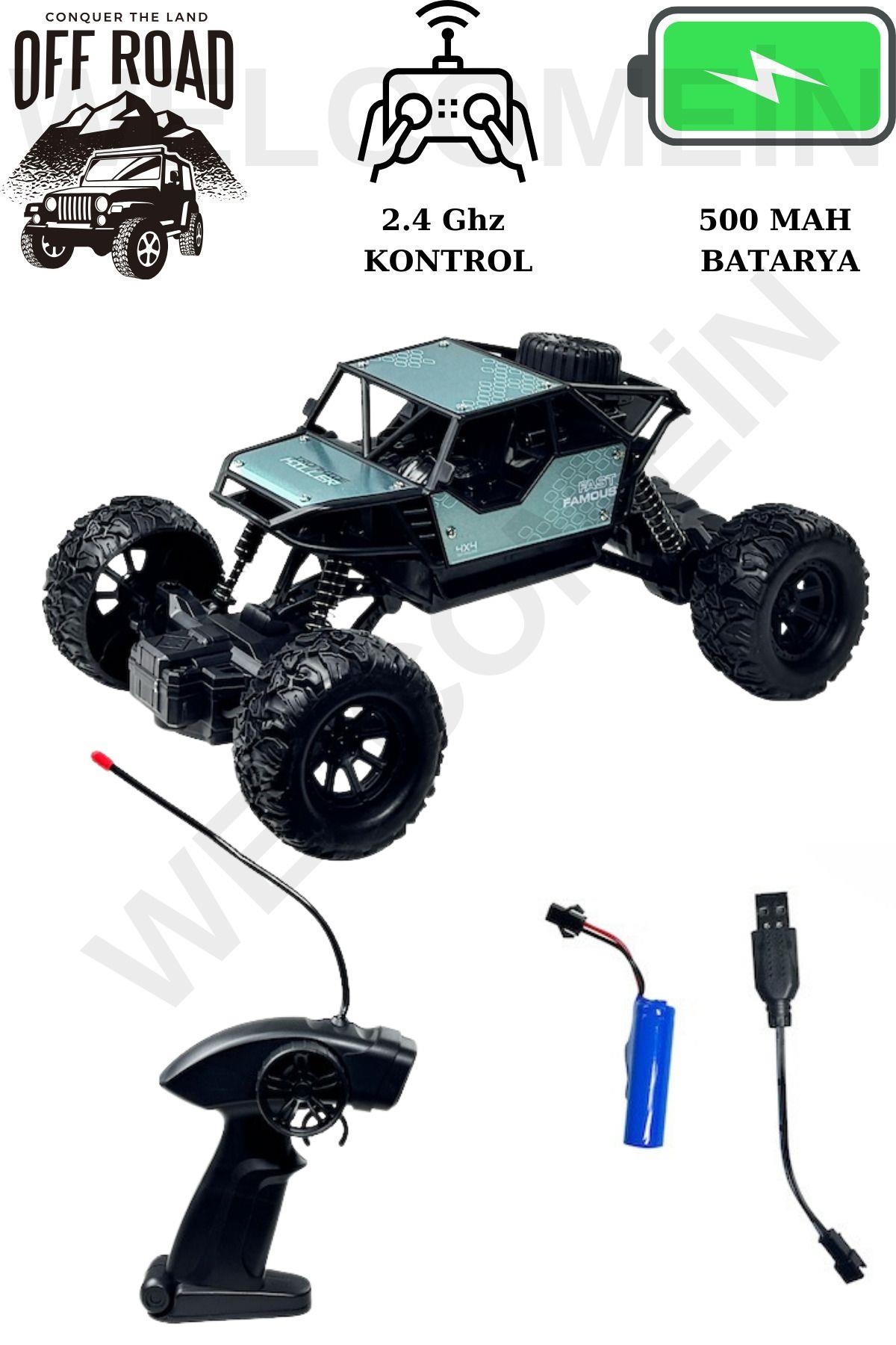 Oyuncak 2.4 GHz Uzaktan Kumandalı Full Fonksiyon Şarjlı 1:18 ölçek Of Road Jeep