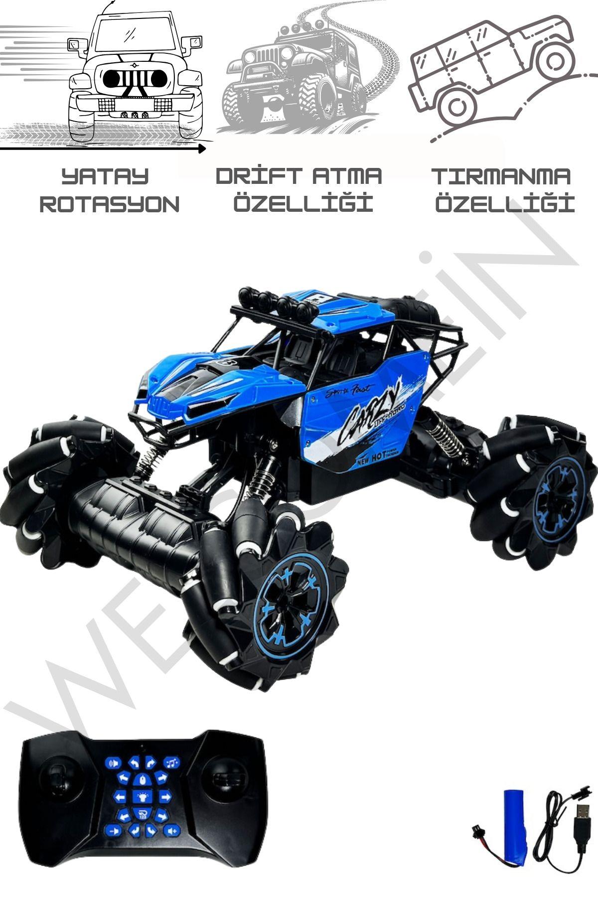 Oyuncak 2.4 Uzaktan Kumandalı Full Fonksiyon Drif Atabilen Şarjlı 1:16 Ölçek Off Road Crayz Araba