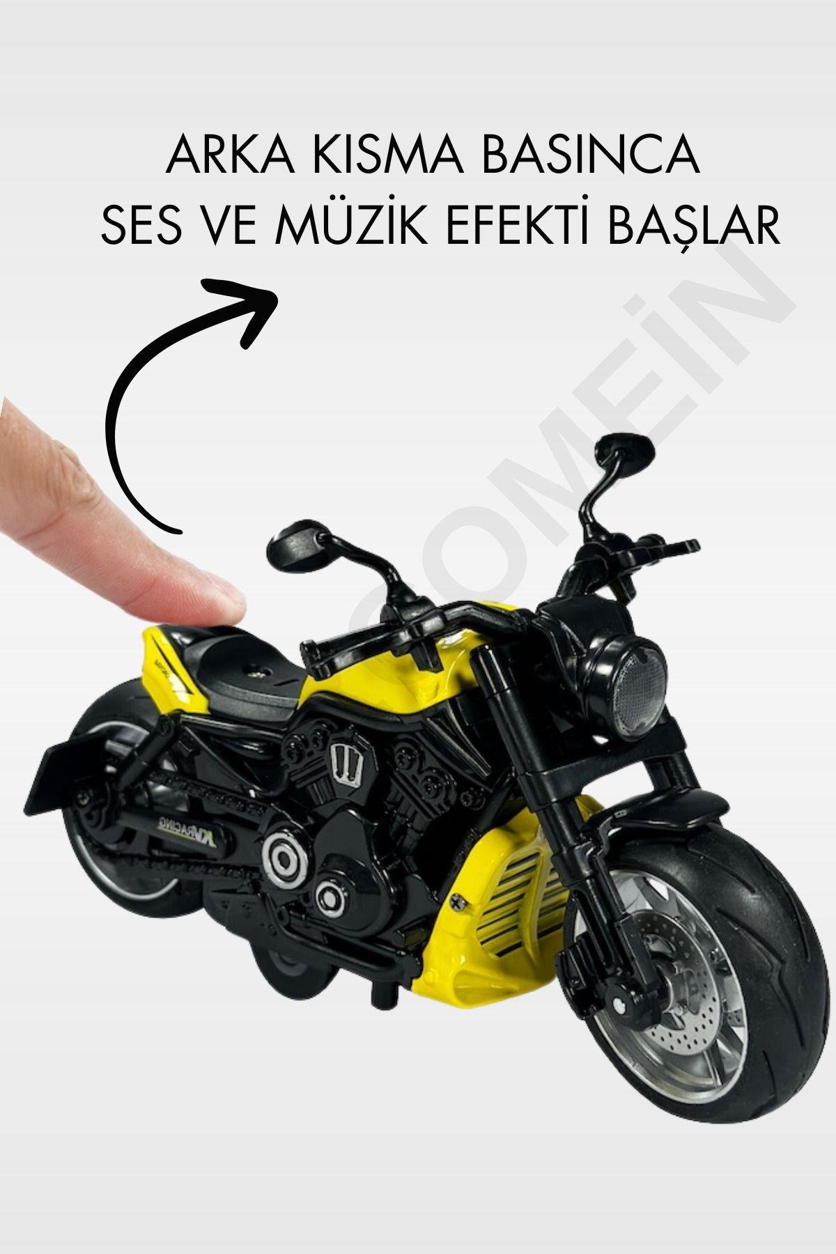 Oyuncak Çek Bırak 1:12 Die-Cast Işıklı Ve Sesli Motosiklet Harley Model Motosiklet