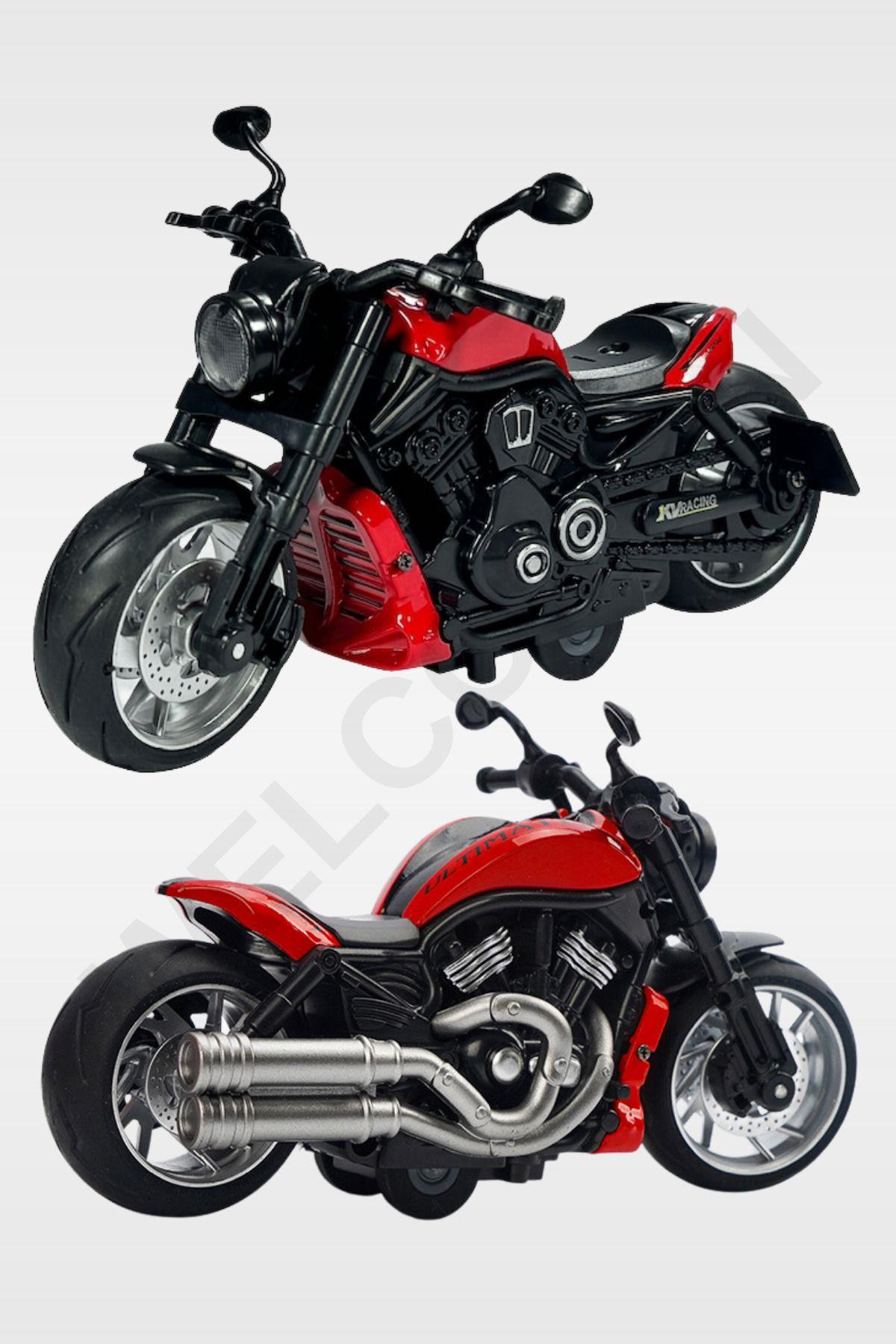 Oyuncak Çek Bırak 1:12 Die-Cast Işıklı Ve Sesli Motosiklet Harley Model Motosiklet
