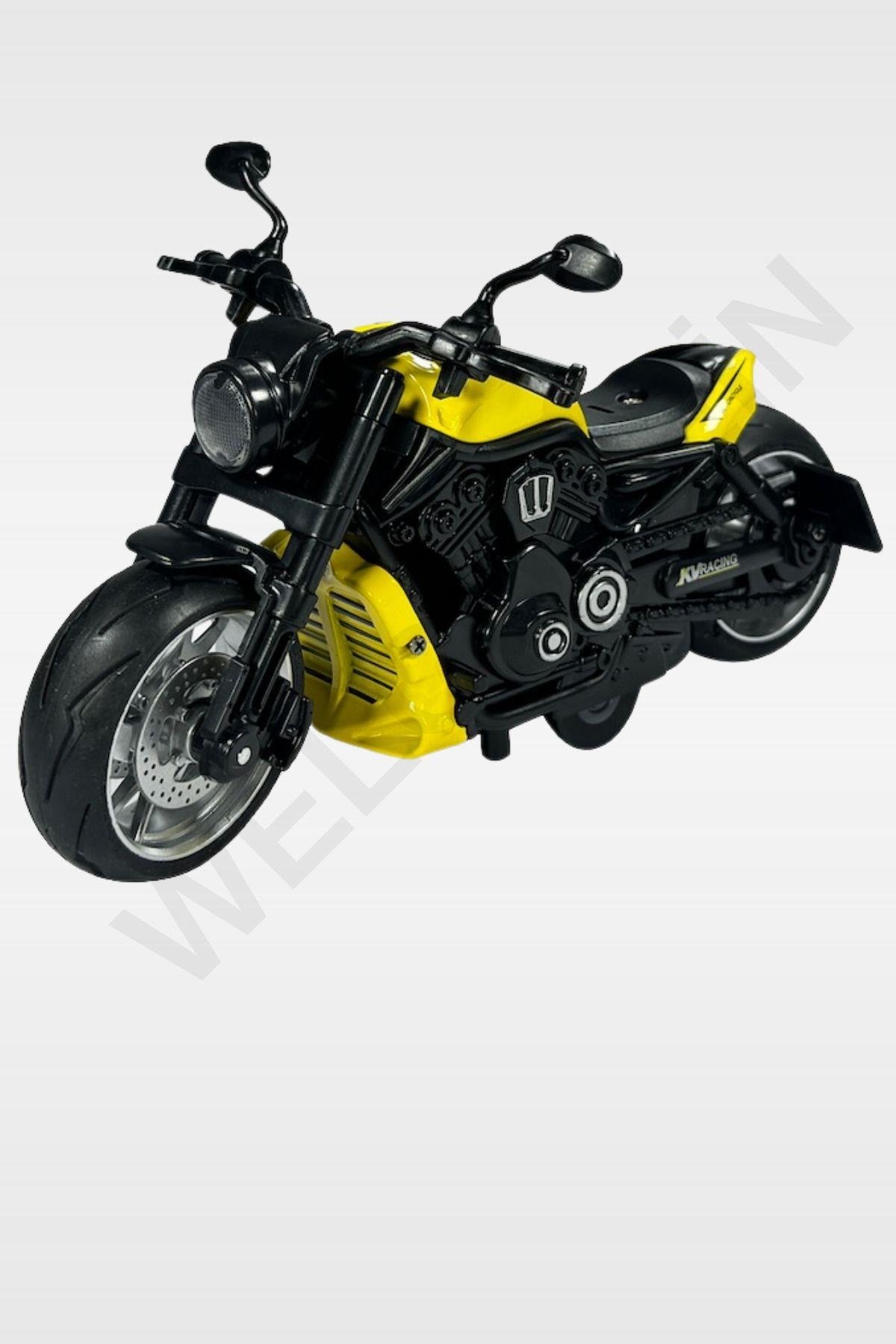 Oyuncak Çek Bırak 1:12 Die-Cast Işıklı Ve Sesli Motosiklet Harley Model Motosiklet