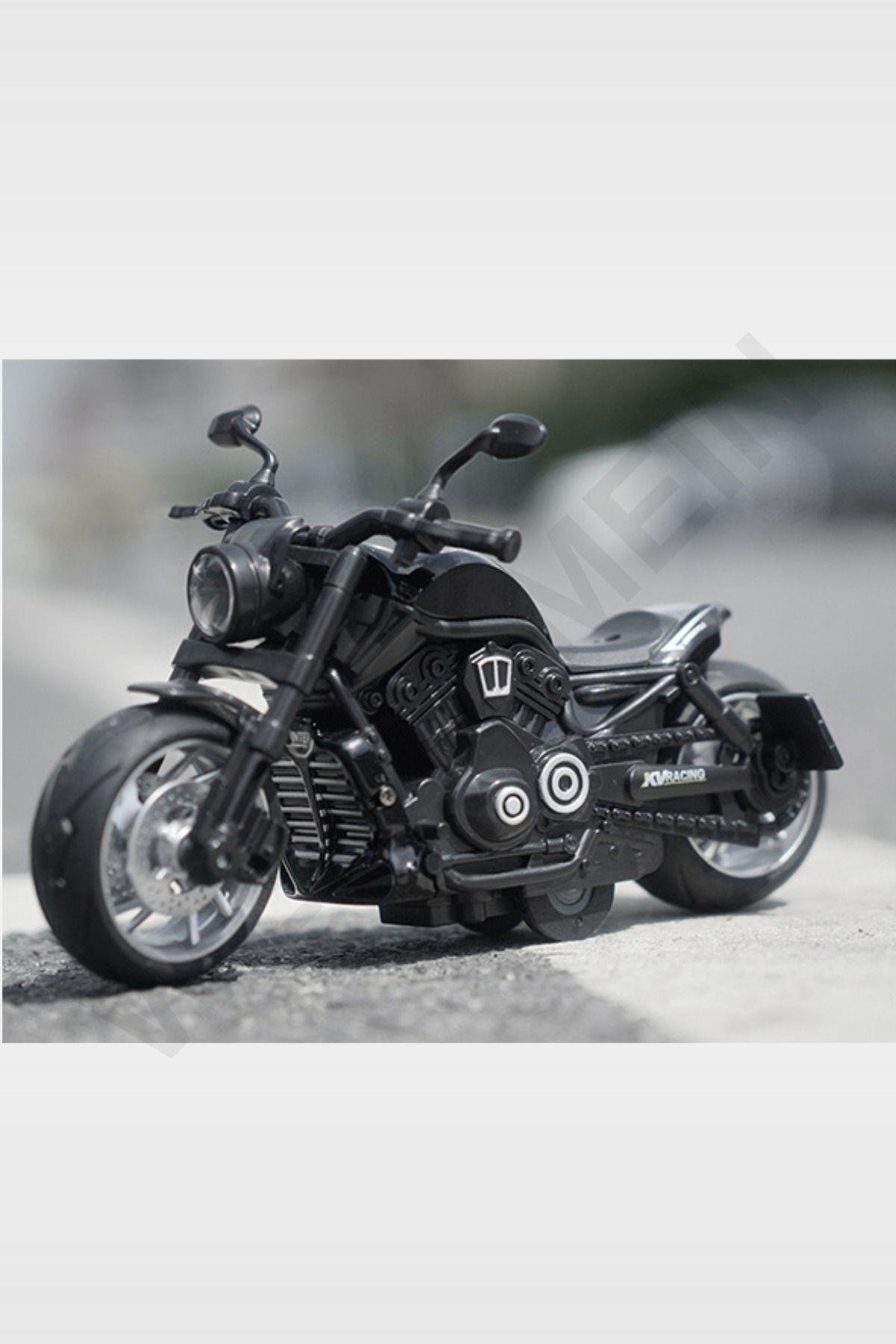 Oyuncak Çek Bırak 1:12 Die-Cast Işıklı Ve Sesli Motosiklet Harley Model Motosiklet