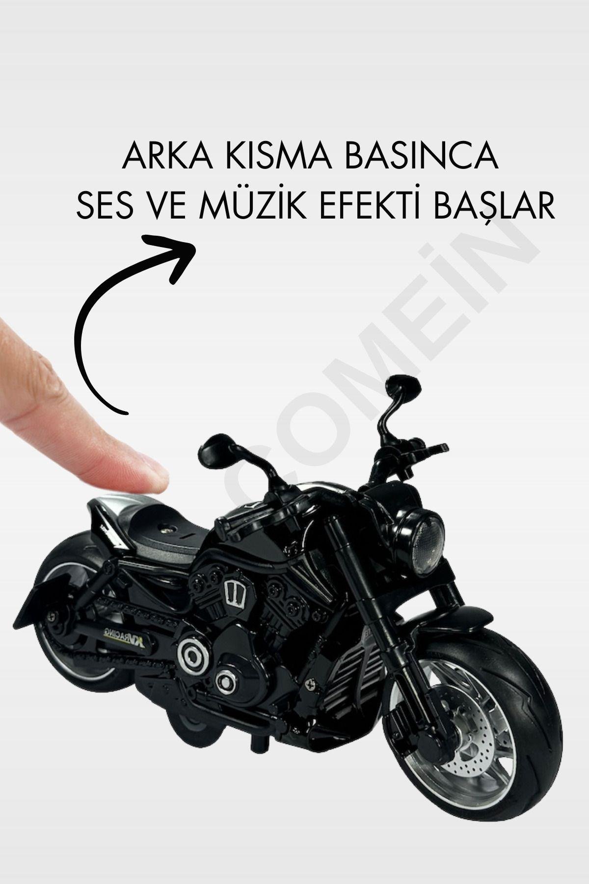 Oyuncak Çek Bırak 1:12 Die-Cast Işıklı Ve Sesli Motosiklet Harley Model Motosiklet