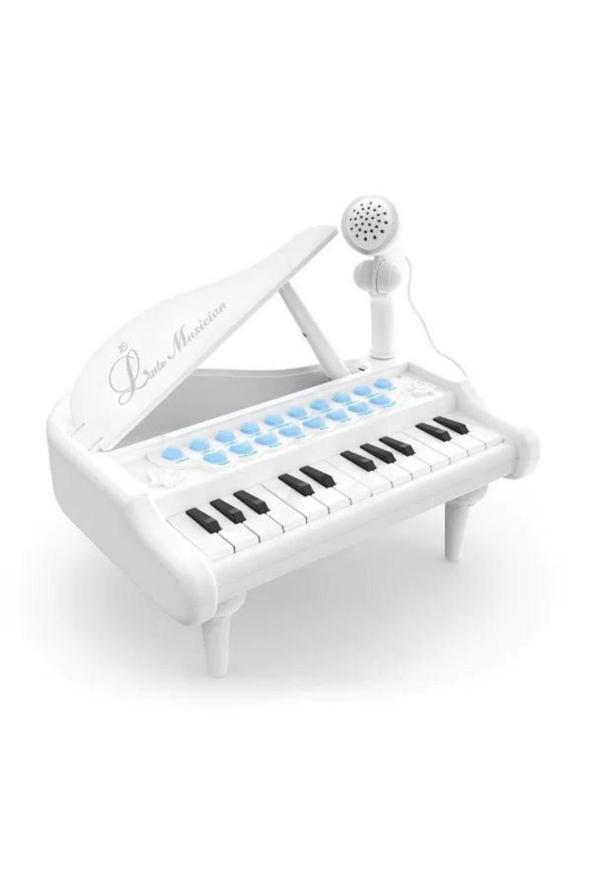 Oyuncak Mp3 Çalar Özellikli 24 Tuşlu Mikrofonlu Mini Piyano
