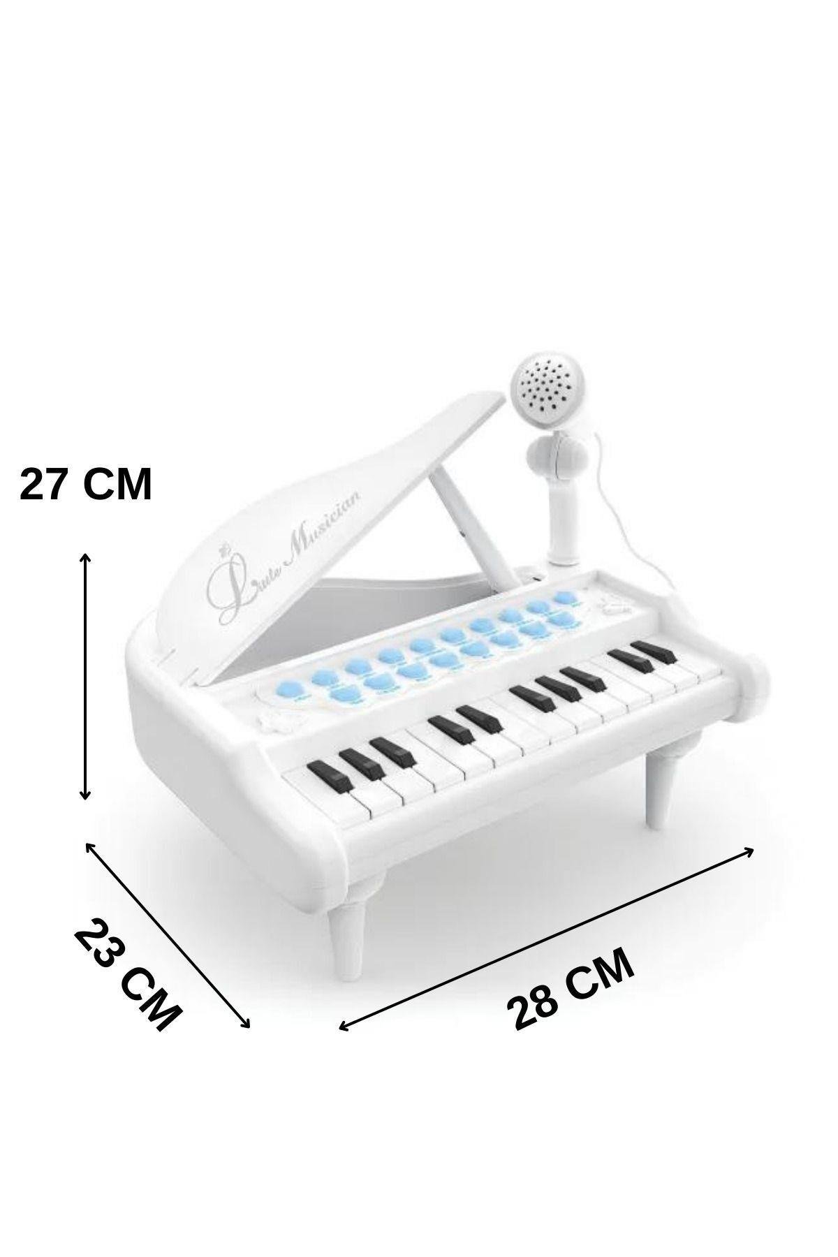 Oyuncak Mp3 Çalar Özellikli 24 Tuşlu Mikrofonlu Mini Piyano