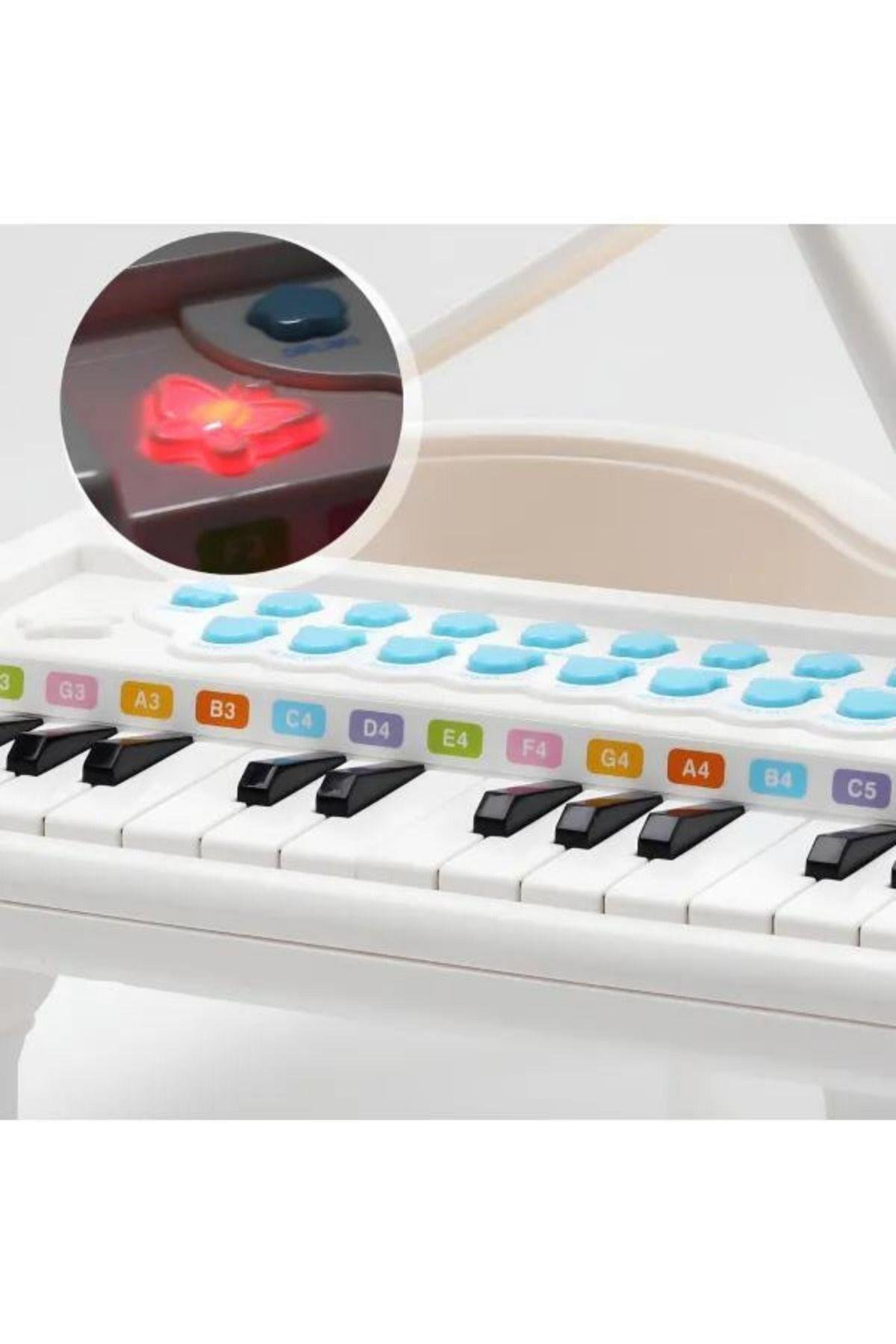 Oyuncak Mp3 Çalar Özellikli 24 Tuşlu Mikrofonlu Mini Piyano