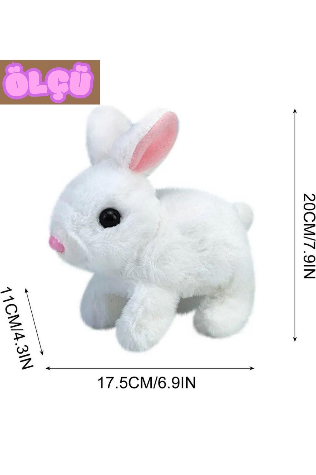 Peluş Hareketli Tavşan Kulakları Ve Ayakları Hareket Eden Sesli Oyuncak (2X PİL HEDİYE)