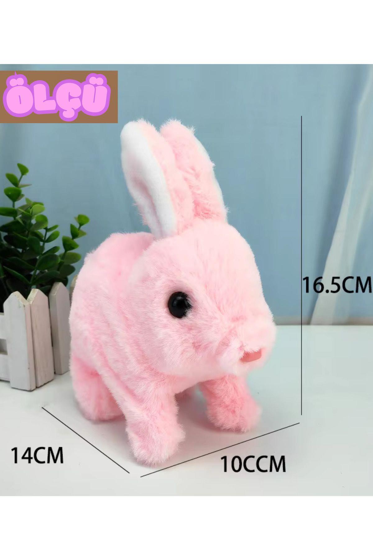 Peluş Hareketli Tavşan Kulakları Ve Ayakları Hareket Eden Sesli Oyuncak (2X PİL HEDİYE)