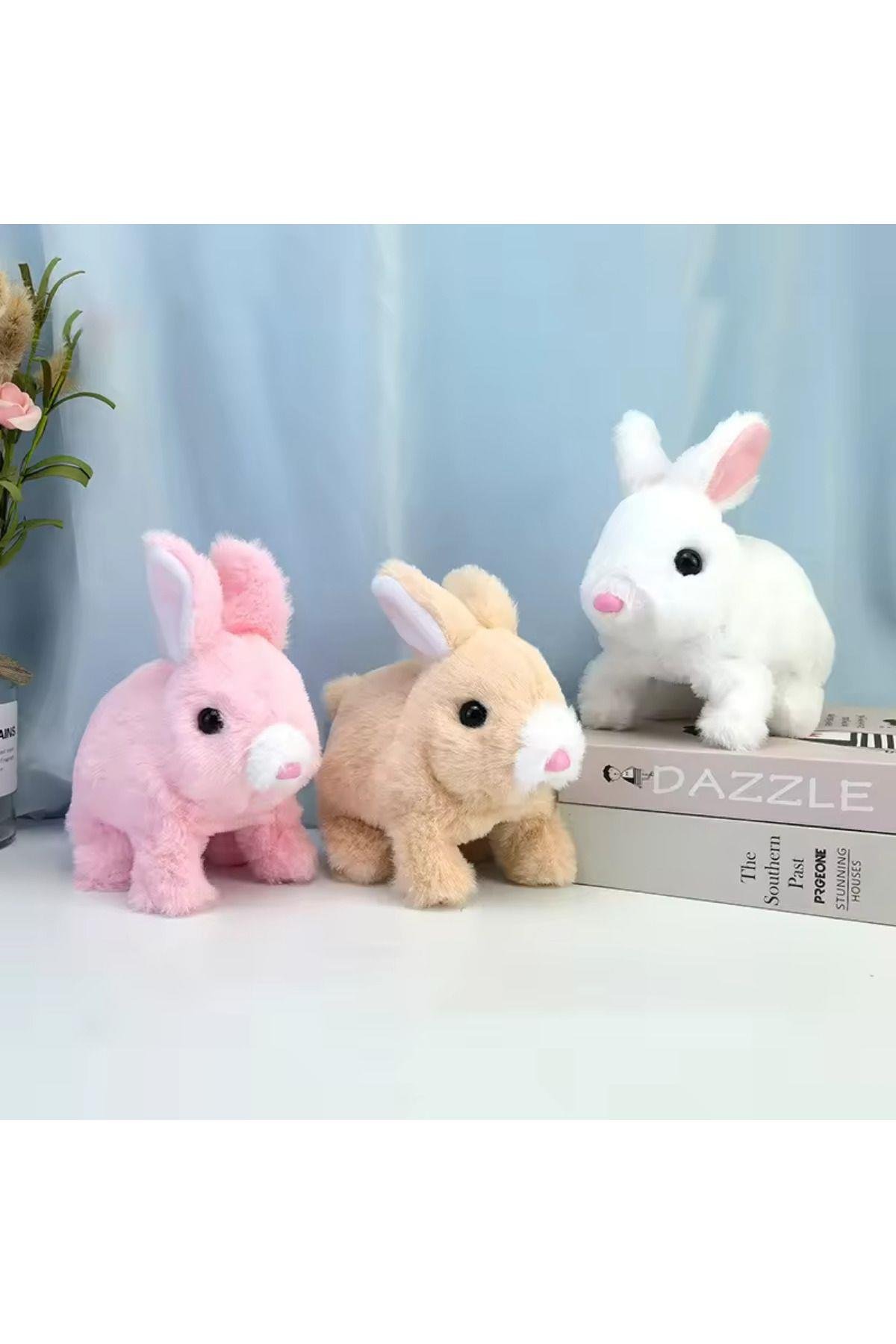 Peluş Hareketli Tavşan Kulakları Ve Ayakları Hareket Eden Sesli Oyuncak (2X PİL HEDİYE)
