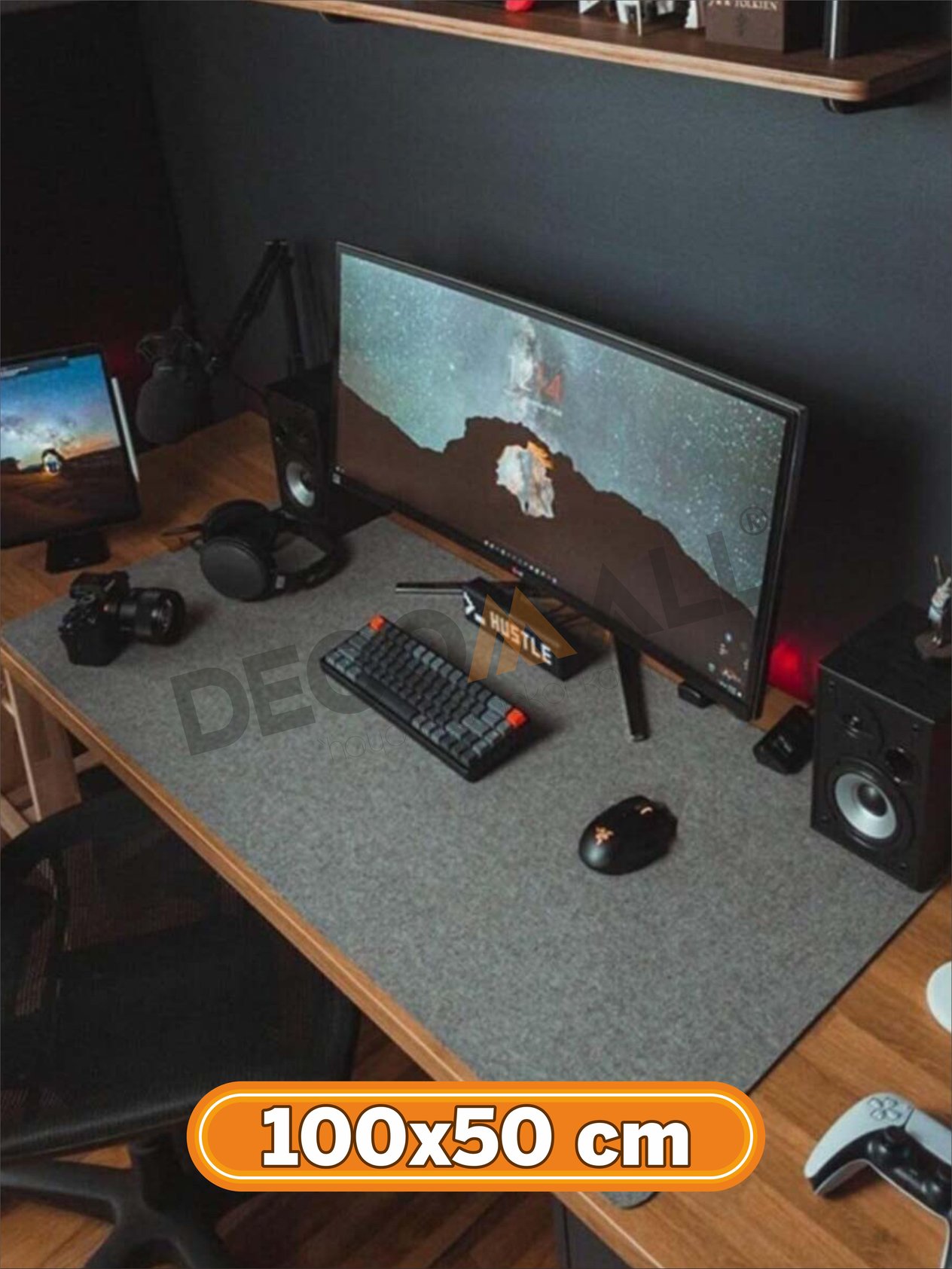  (50 x 100) Keçe Çalışma Masası Düzenleme Ve Oyuncu Mouse Pedi Masa Üstü Düzenleyici 