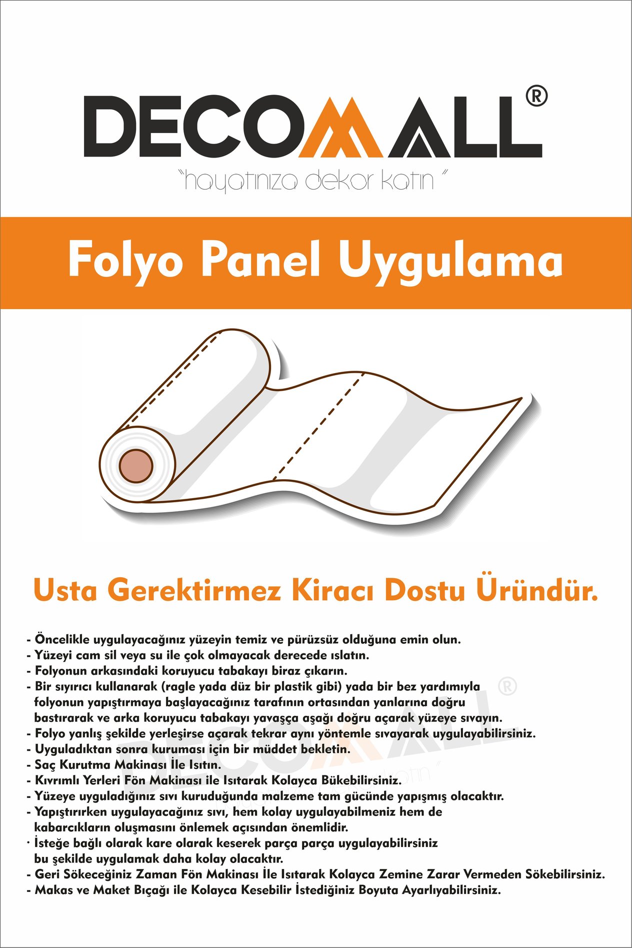 Code 54 Suya Dayanıklı Mutfak Banyo Zemin Mermer Mobilya Fayans Yapışkanlı Folyo Kaplama
