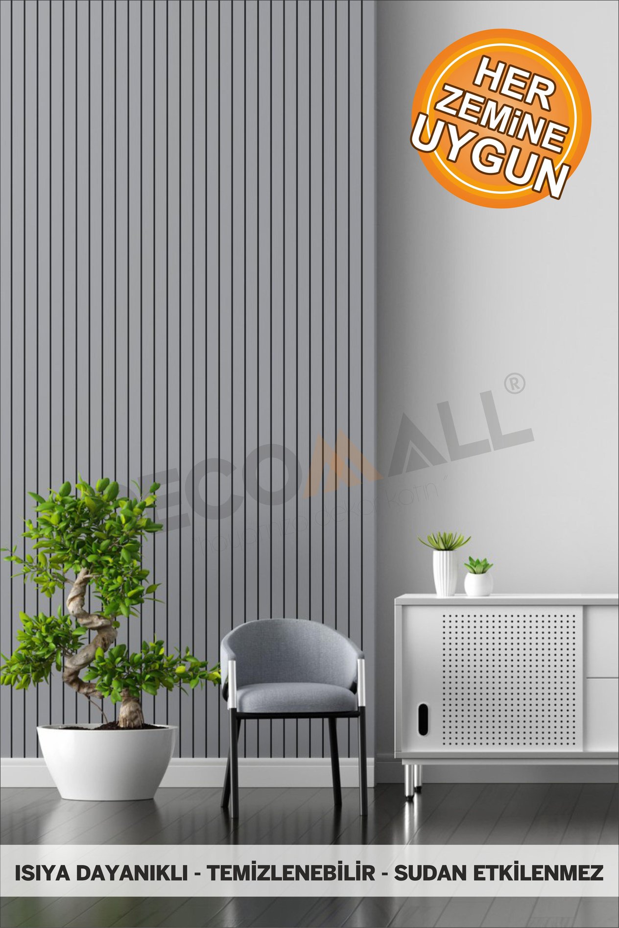 Code125 KENDİNDEN YAPIŞKANLI DUVAR KAPLAMA AHŞAP ÇİTA GÖRÜNÜMLÜ FOLYO İSKANDİNAV PANEL (100X300cm)