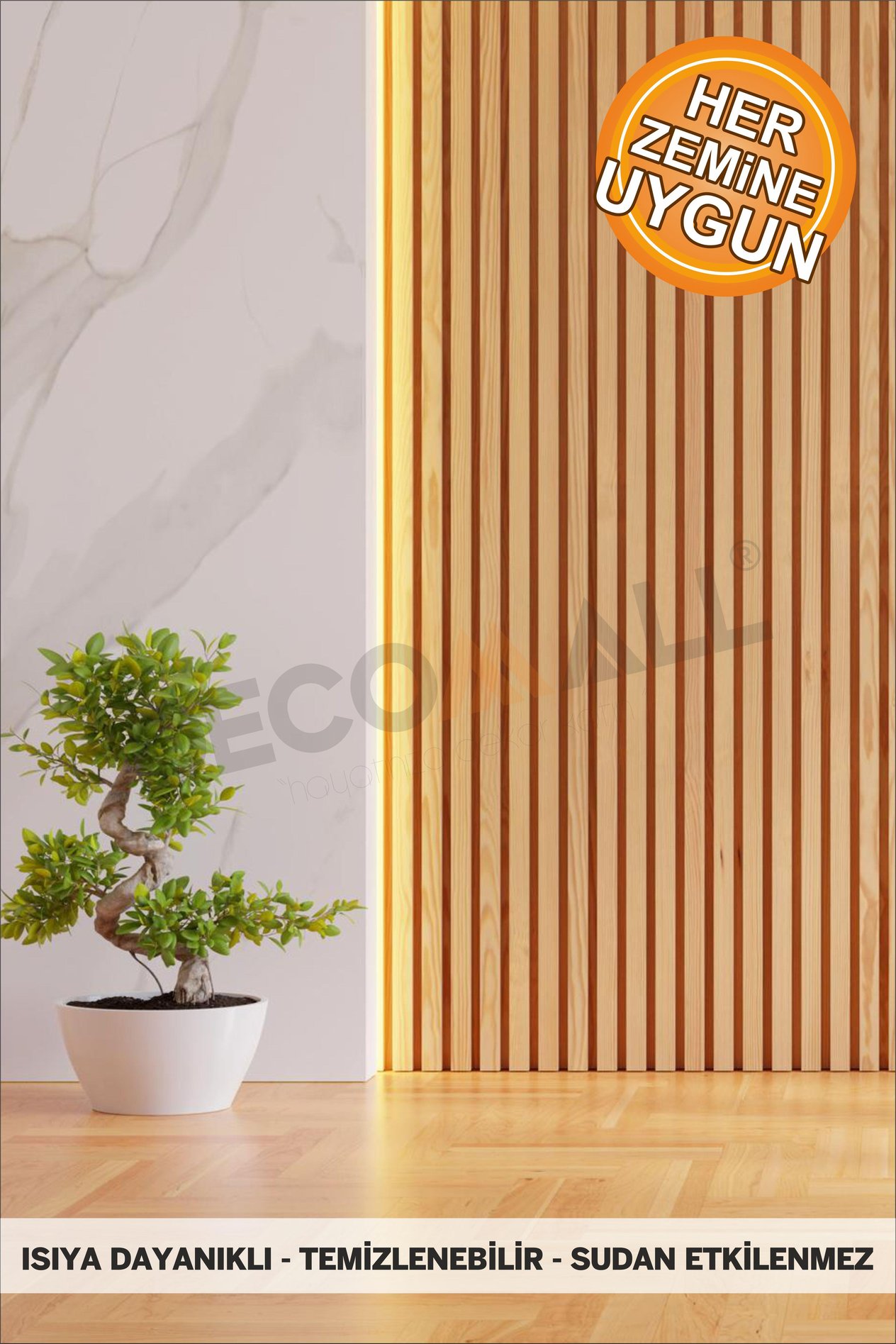 Code128 KENDİNDEN YAPIŞKANLI DUVAR KAPLAMA AHŞAP ÇİTA GÖRÜNÜMLÜ FOLYO İSKANDİNAV PANEL (100X300cm)