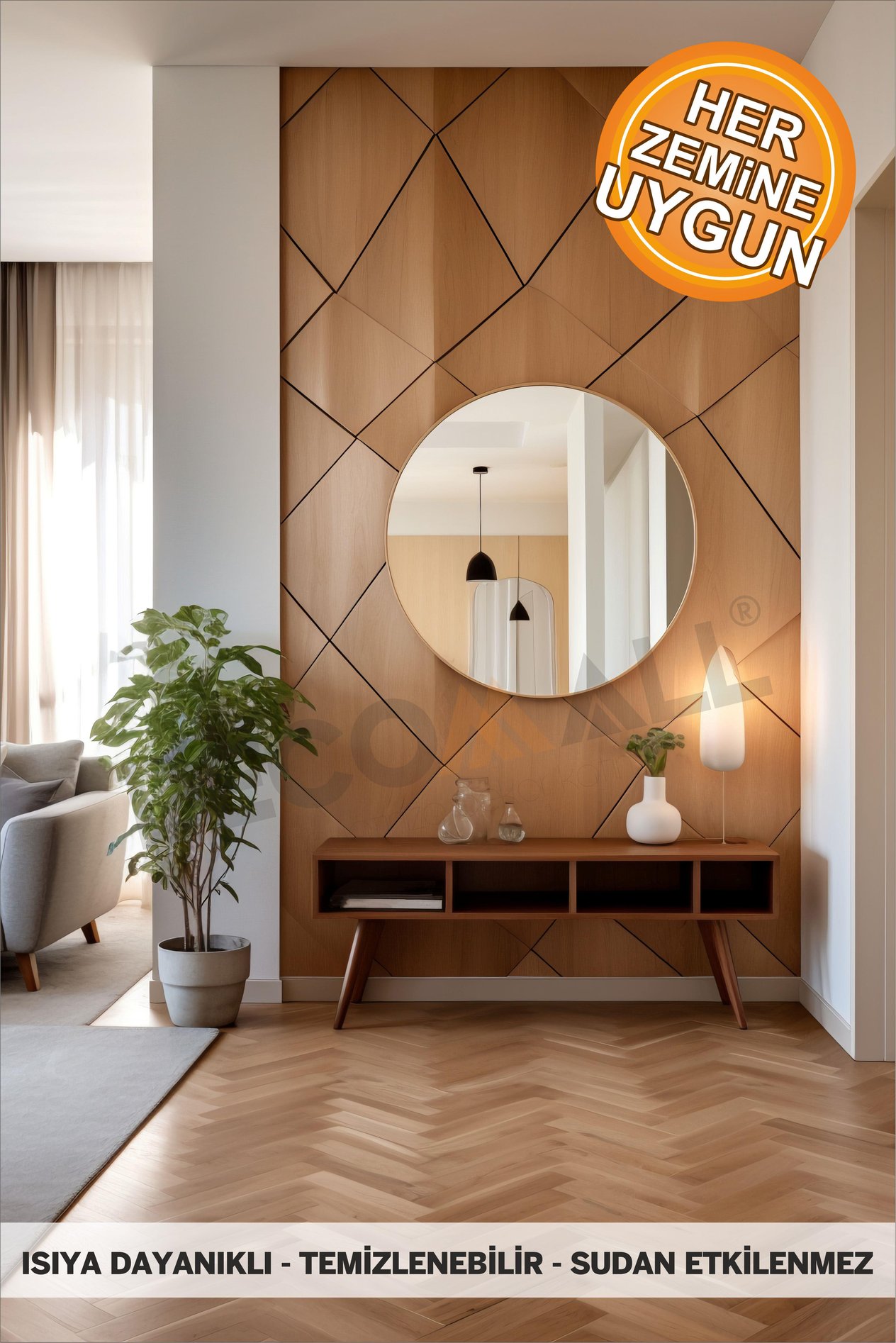 Code135 KENDİNDEN YAPIŞKANLI DUVAR KAPLAMA AHŞAP ÇİTA GÖRÜNÜMLÜ FOLYO İSKANDİNAV PANEL (100X300cm)