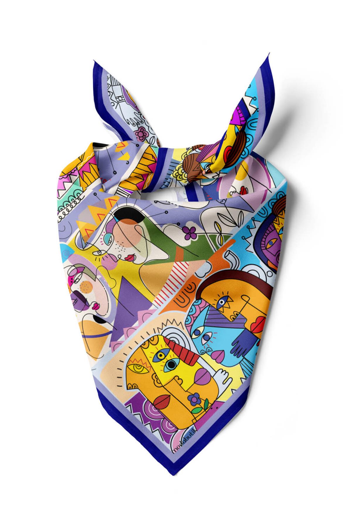 Modabutik Kübizm Desenli Bandana