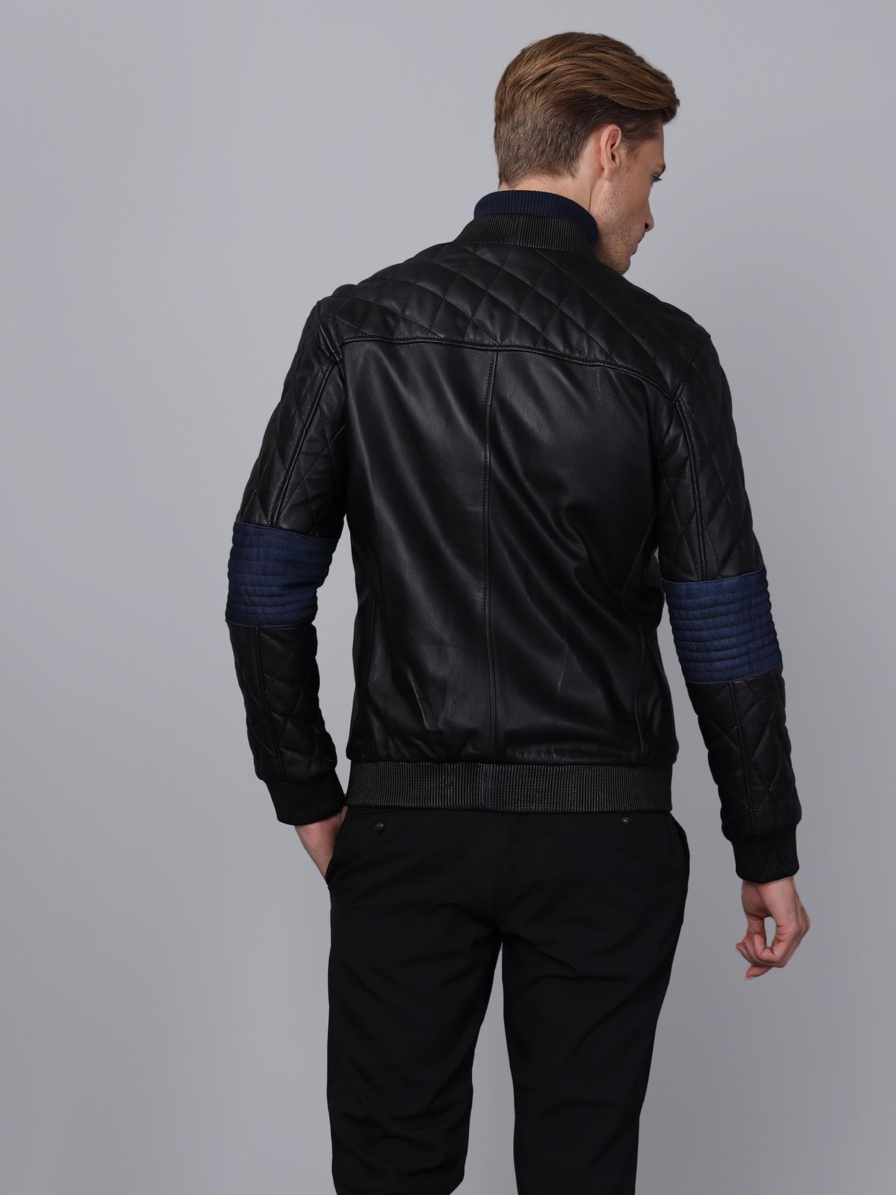 Basics&More Erkek Siyah Deri Ceket - E1023