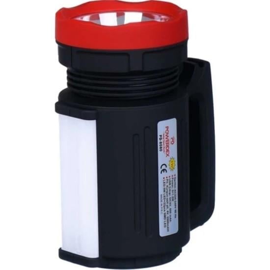 Powerdex PD-8080 5 Watt 2000 Metre Mesafeli Powerbanklı Işıldaklı USB Li Şarjlı Projektör El Feneri