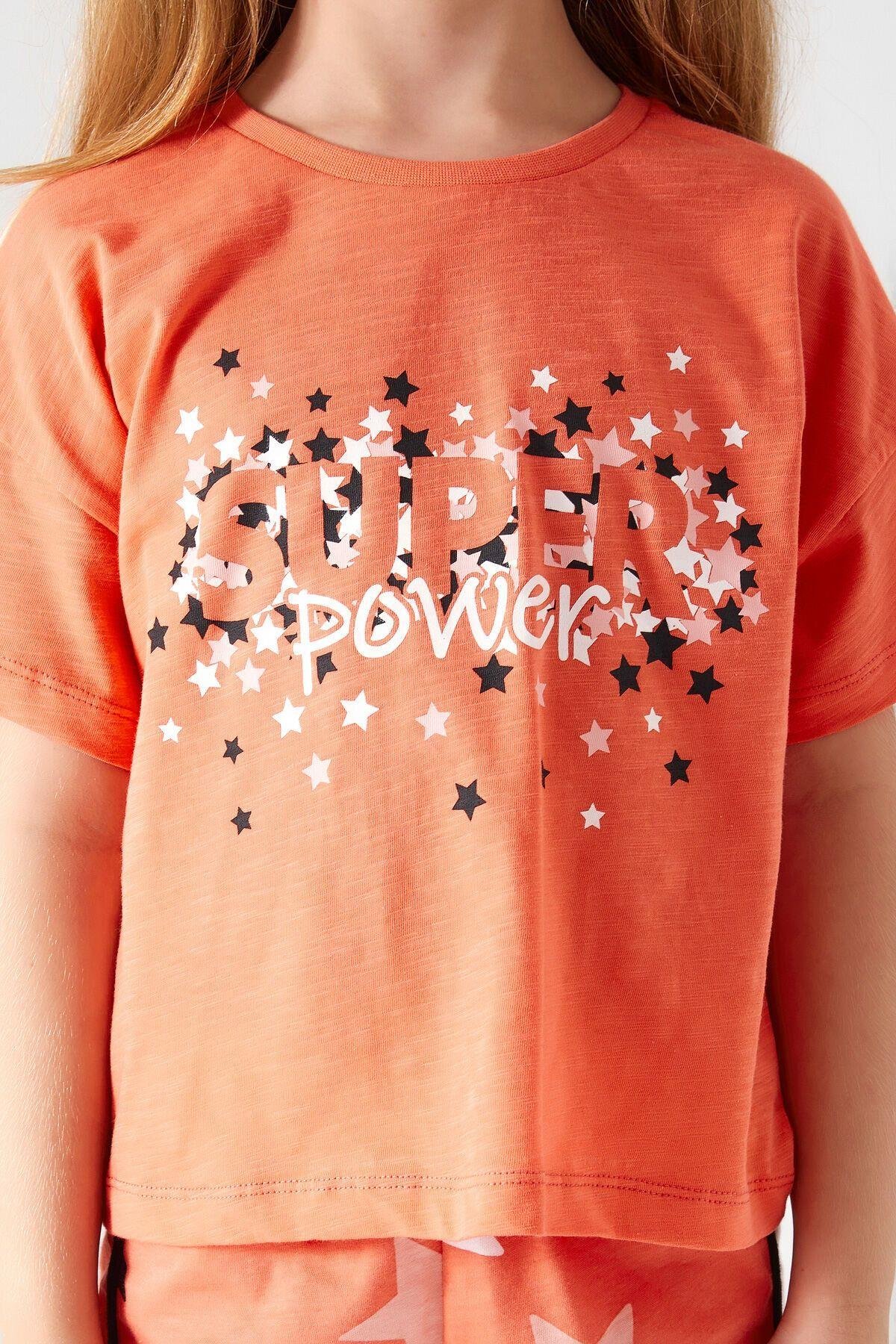 Rolypoly Super Power Turuncu Kız Çocuk Şort Takım