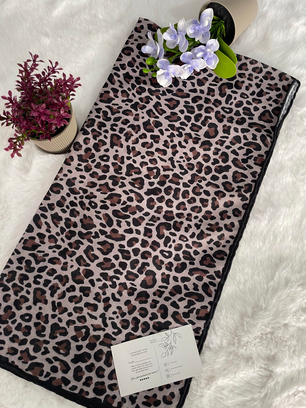 Leopar Desen Eşarp L-107