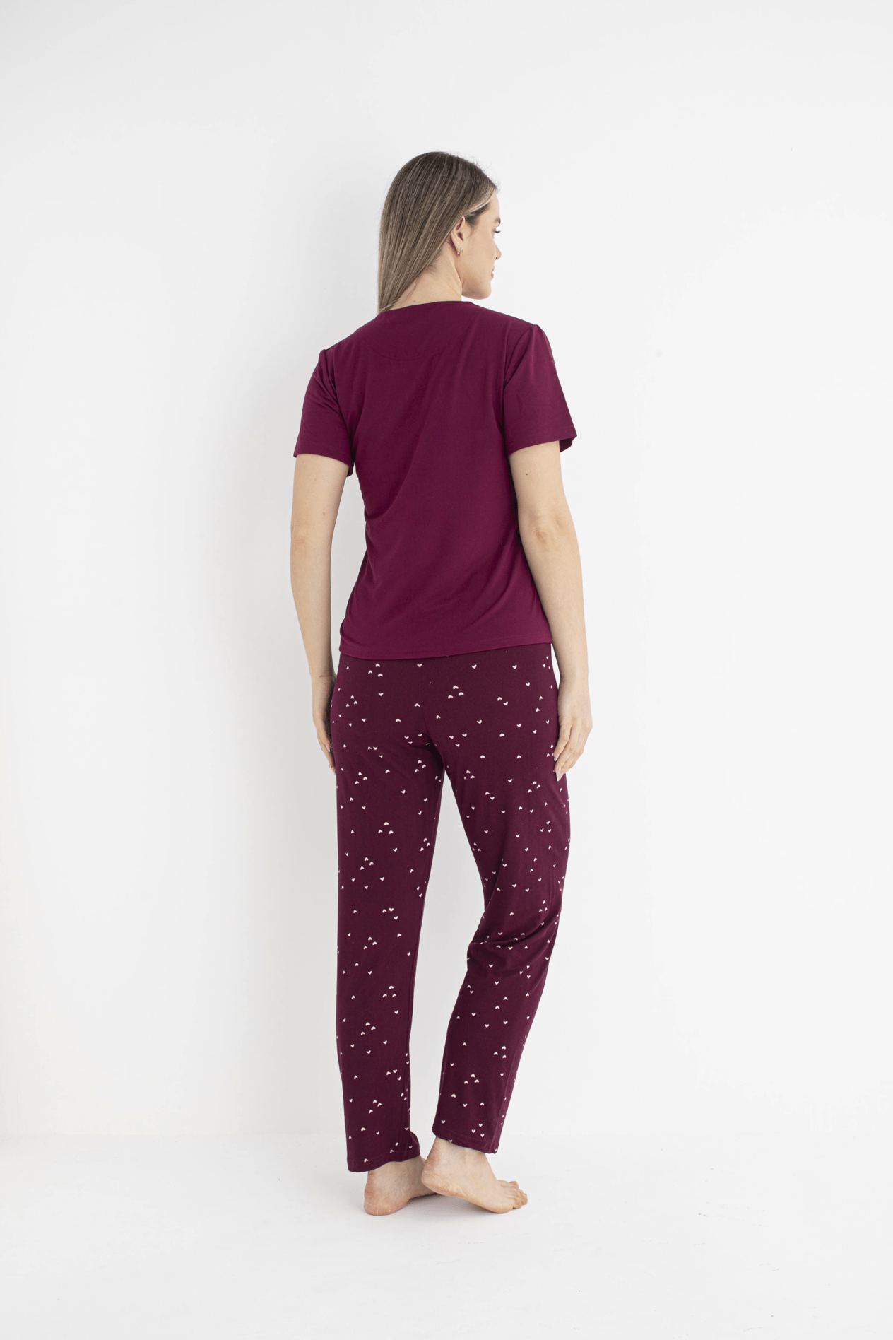 Estiva 25122 Kadın Milan Soft Kalpli Kısa Kol Pijama Takımı