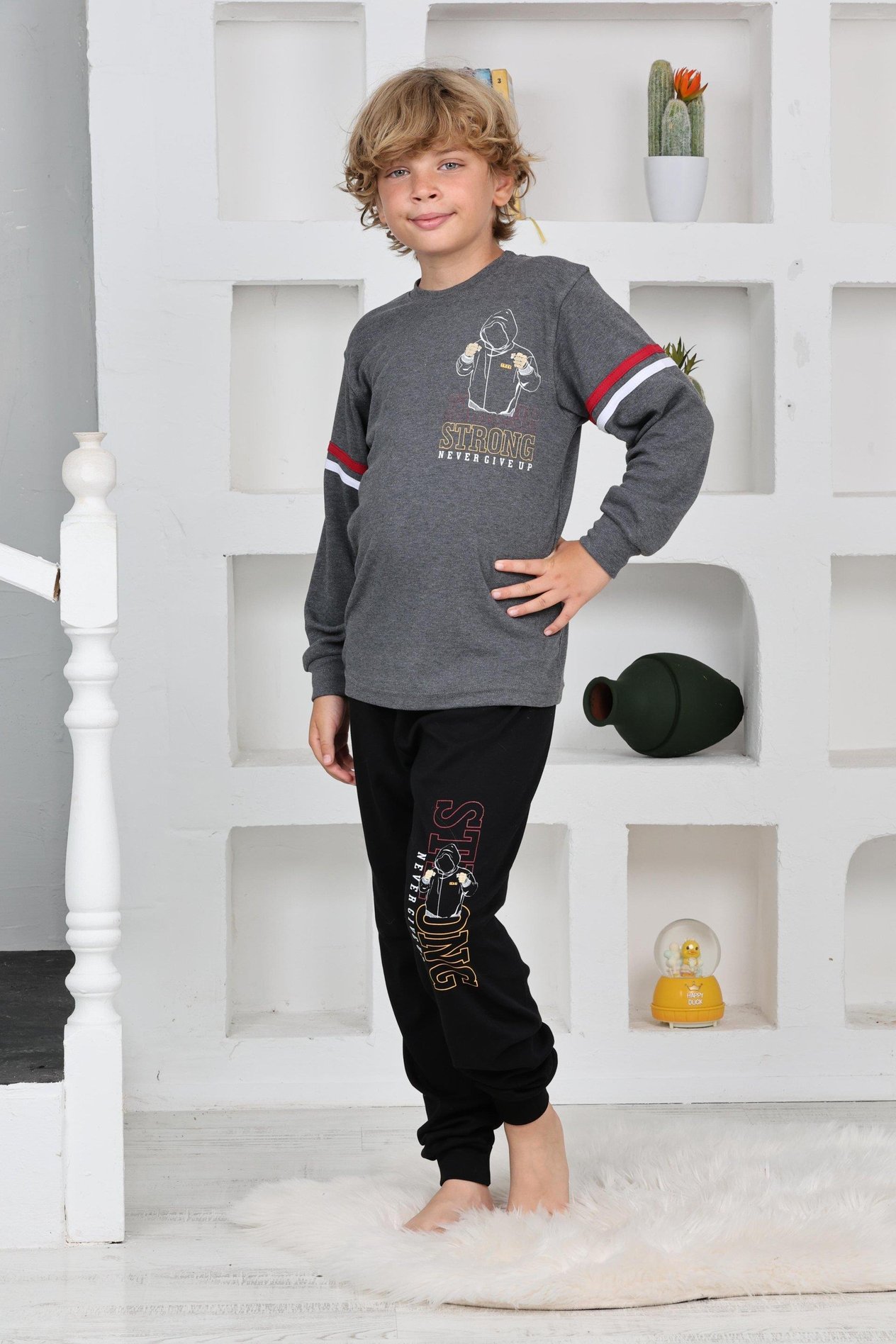 Kapitex 5141 Erkek Çocuk Uzun Kol Pijama Takımı