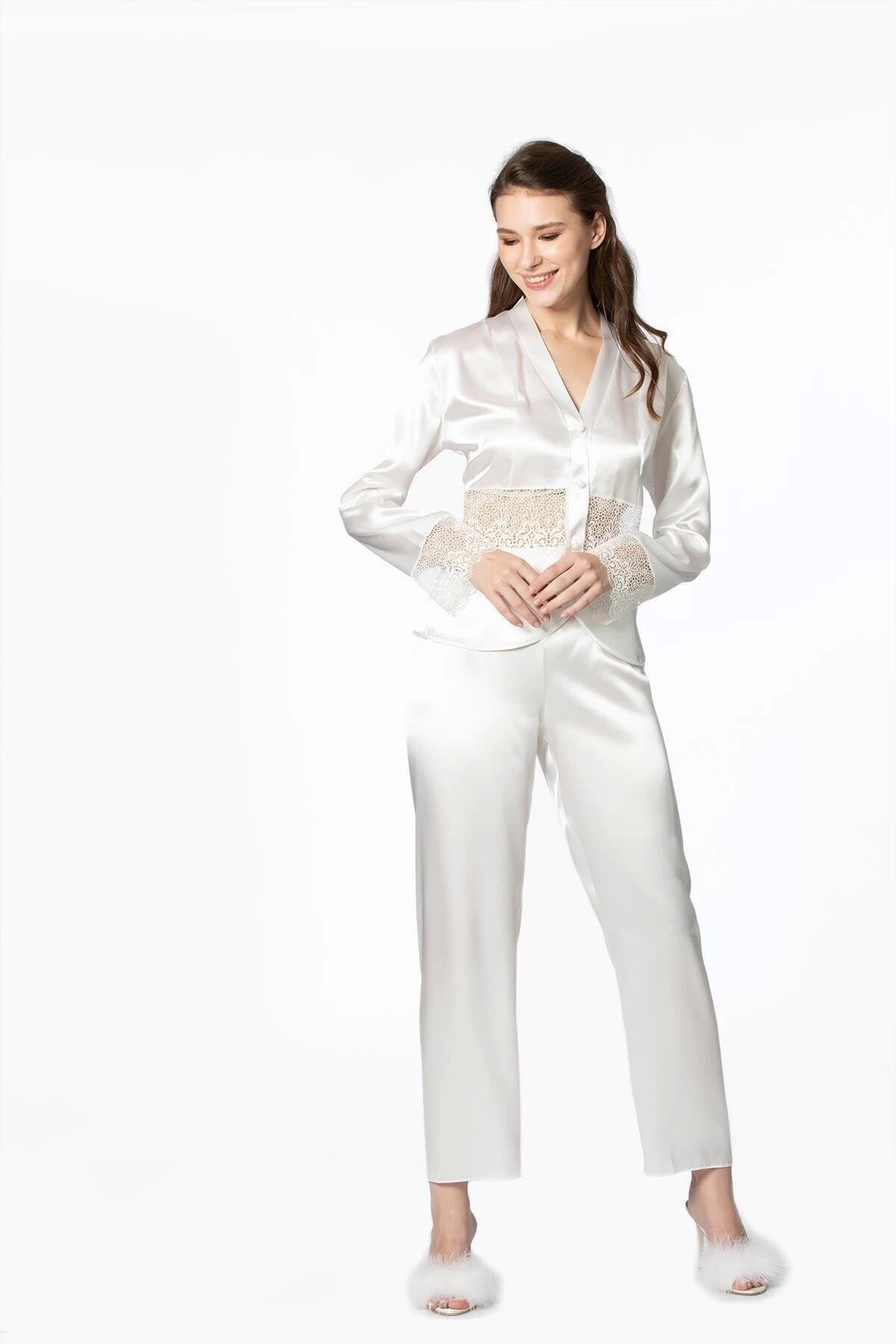 Pierre Cardin 6040 Kısa Gecelikli 6'lı İpek Set