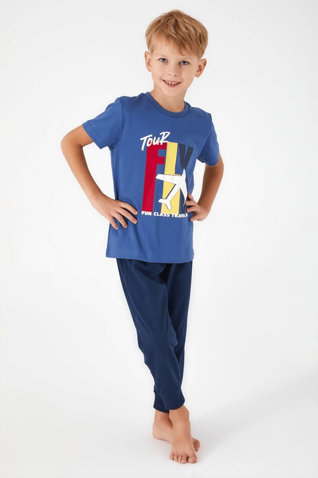 Roly Poly 3026-2 Erkek Çocuk Kısa Kol Pijama Takım