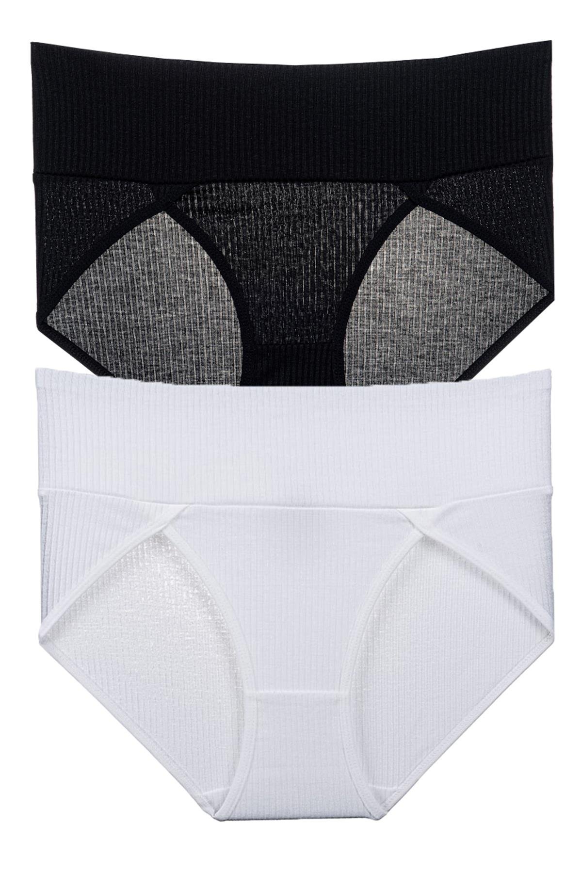 Vanilya Secret Grogen Toparlayıcı Bikini 2'Li Paket Siyah Beyaz