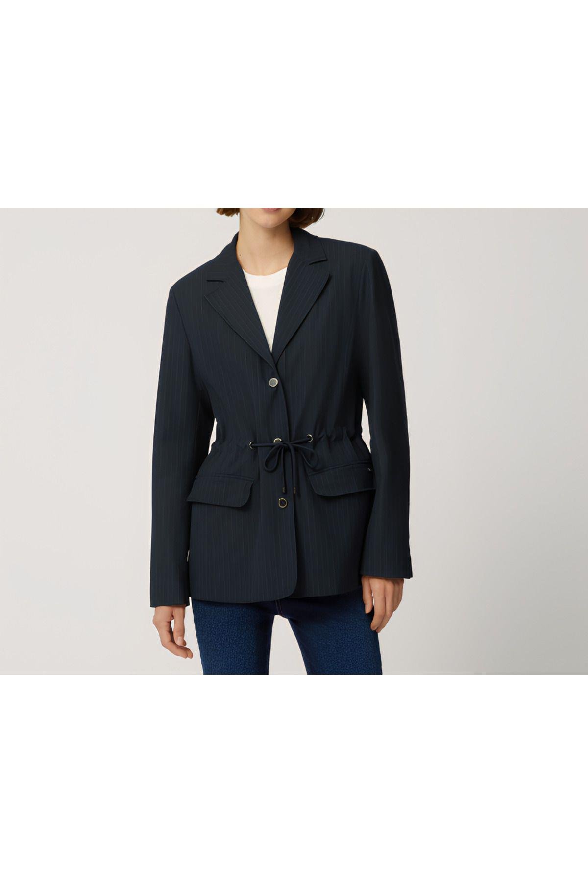 Kadın Vintage Büzgülü Hırka Blazer Ceket