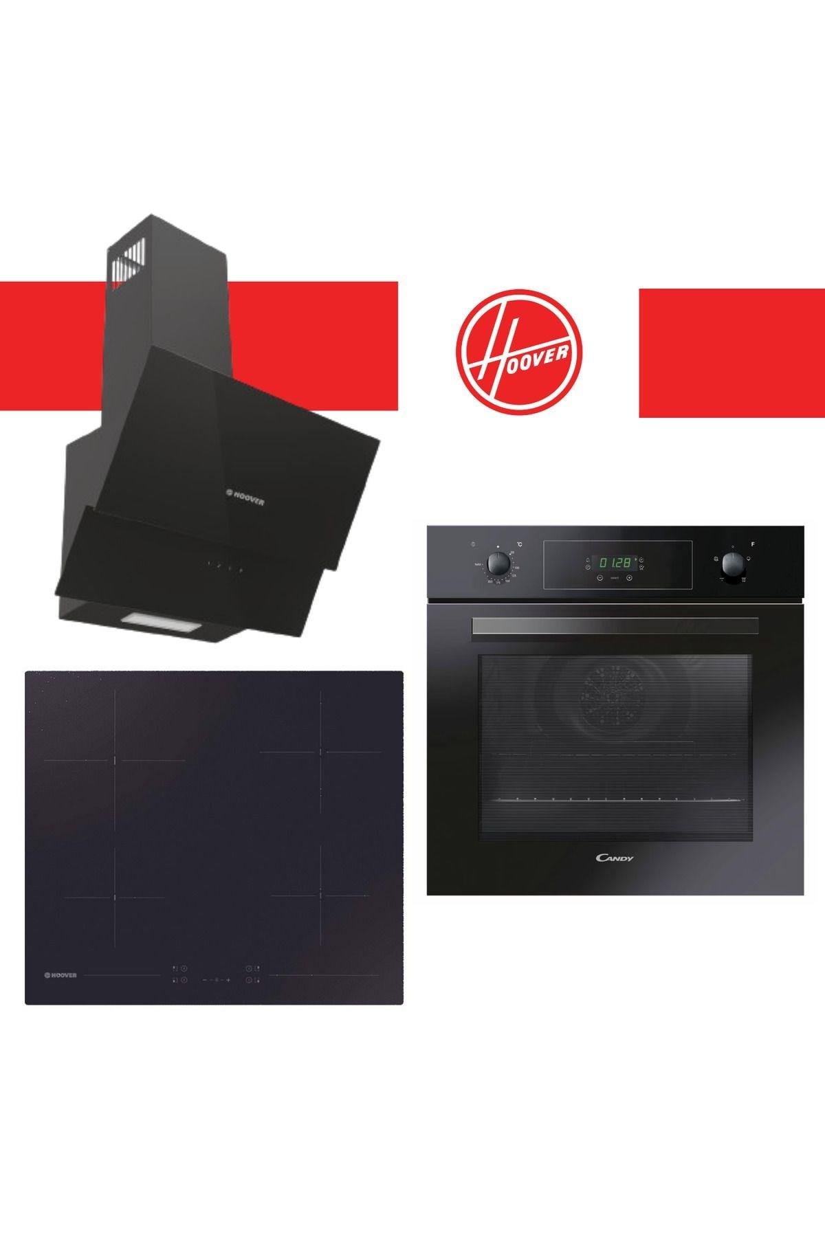HooverHoover Canddy Dijital Elektrikli 3'lü Turbo Siyah Cam Ankastre Set (hdg6c2gbtk-hh64ccb-fcp405n/e)
