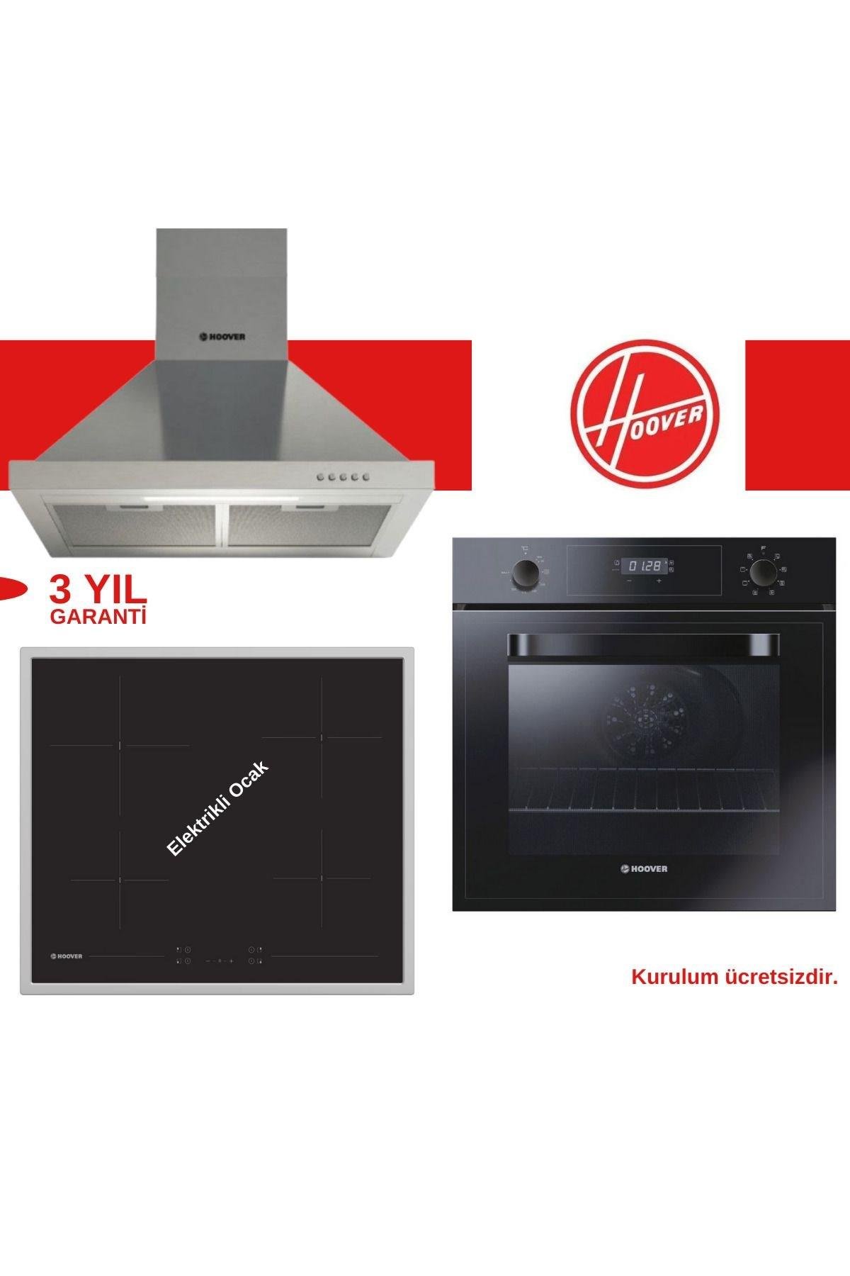 HooverHoover Elektrikli Siyah & İnox Piramit Ankastre Set (Hch6Mxtk-Hh64Fc-3051B)