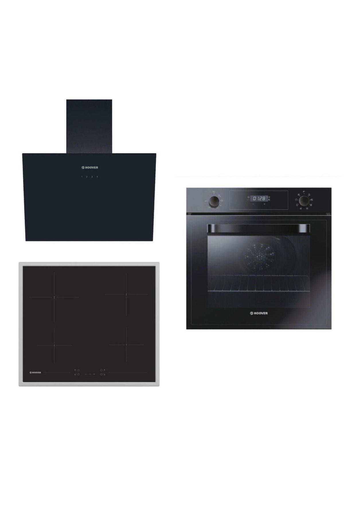 HooverHoover Elektrikli Vitroseramik Cam Ankastre Set (HDG6C1GBTK-HH64FC+3051B)