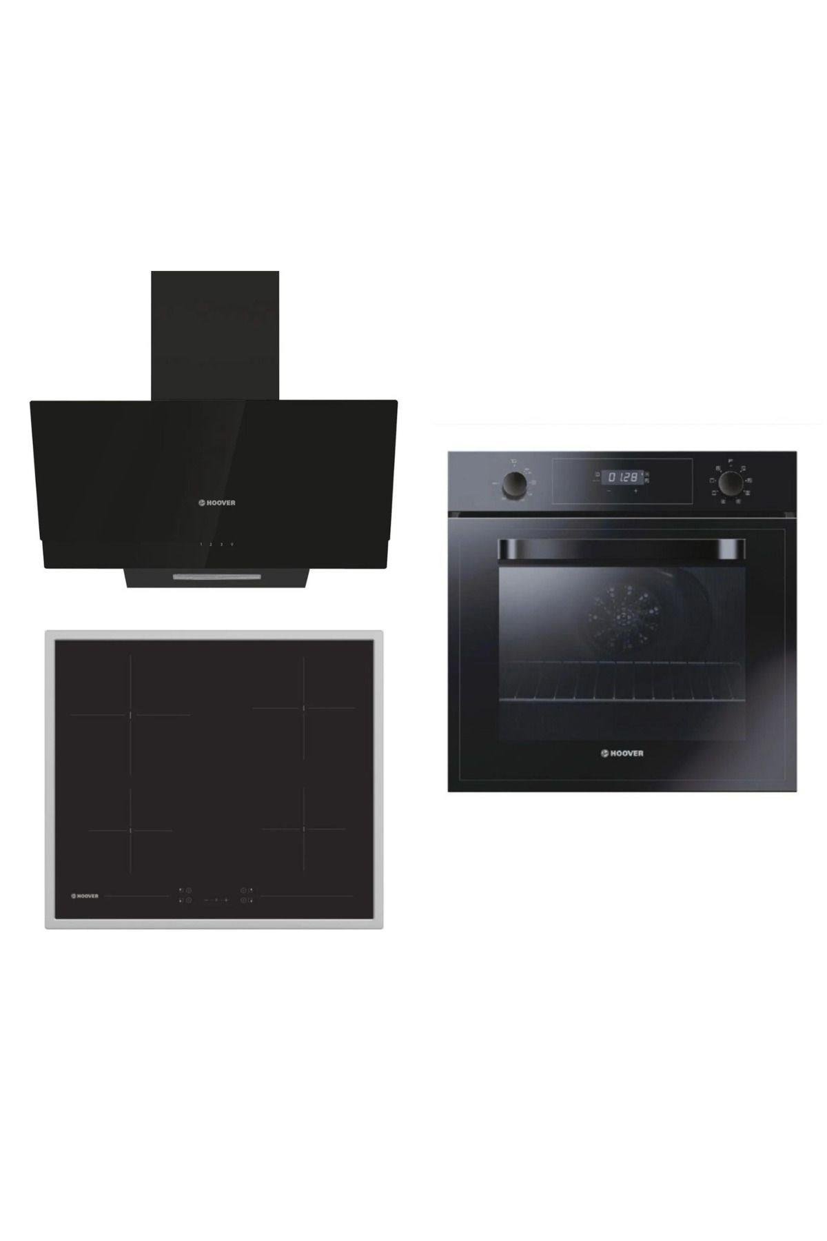 HooverHoover Elektrikli Vitroseramik Siyah Cam Ankastre Set (hdg6c2gbtk-hh64fc-3051b)