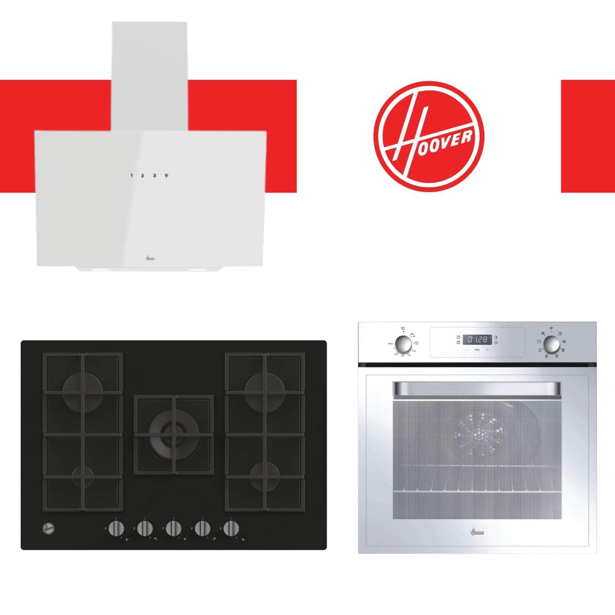 HooverHoover Lorenza Ankastre Set  ( HOT3051WI/E + HVG74K3B 75 cm + HDG6C1GWTK )