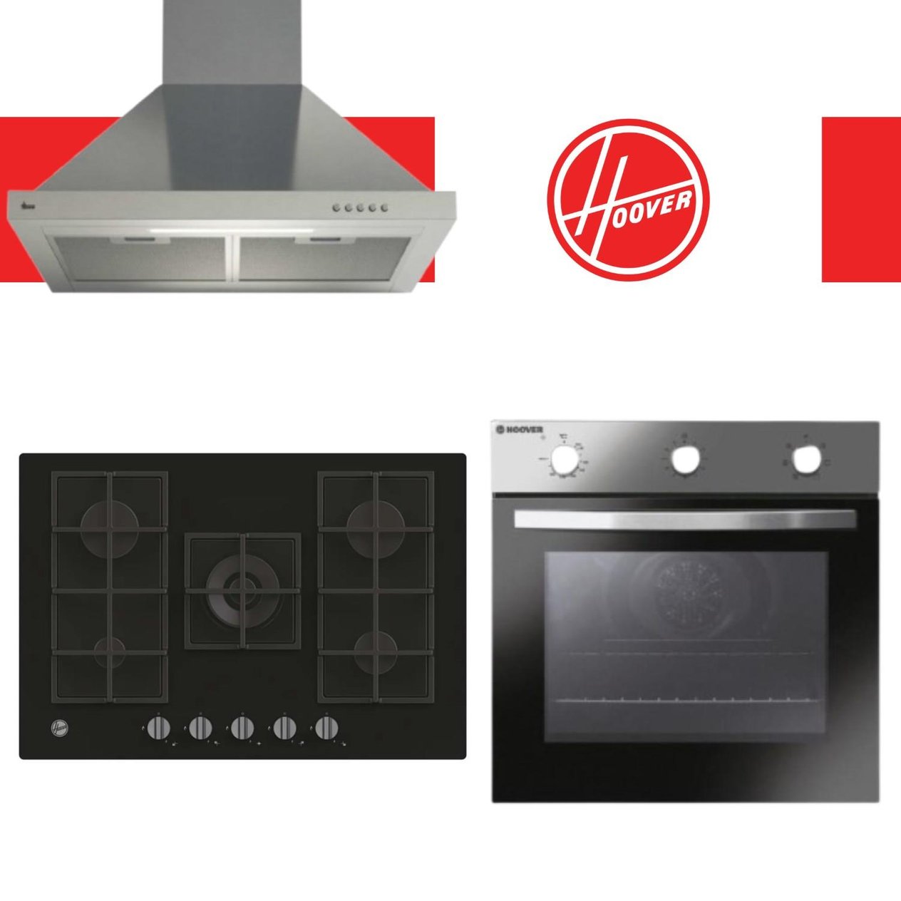 HooverHoover Preminox Ankastre Set ( HON602X-TN + HVG74K3B 75 cm Siyah Ocak + HCH6MXTK inox) 