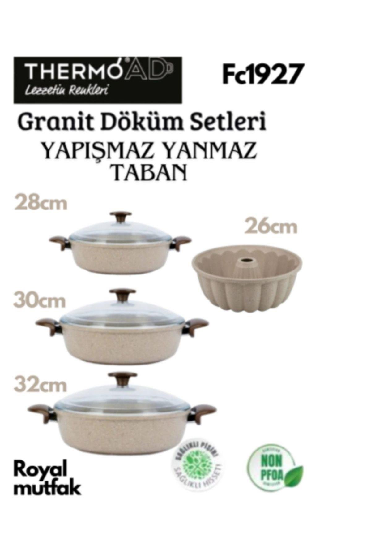 ThermoadThermoad 4'Lü Vizon Set (28-30-32 Cm Karnıyarık Tenceresi-Kek Kalıbı)