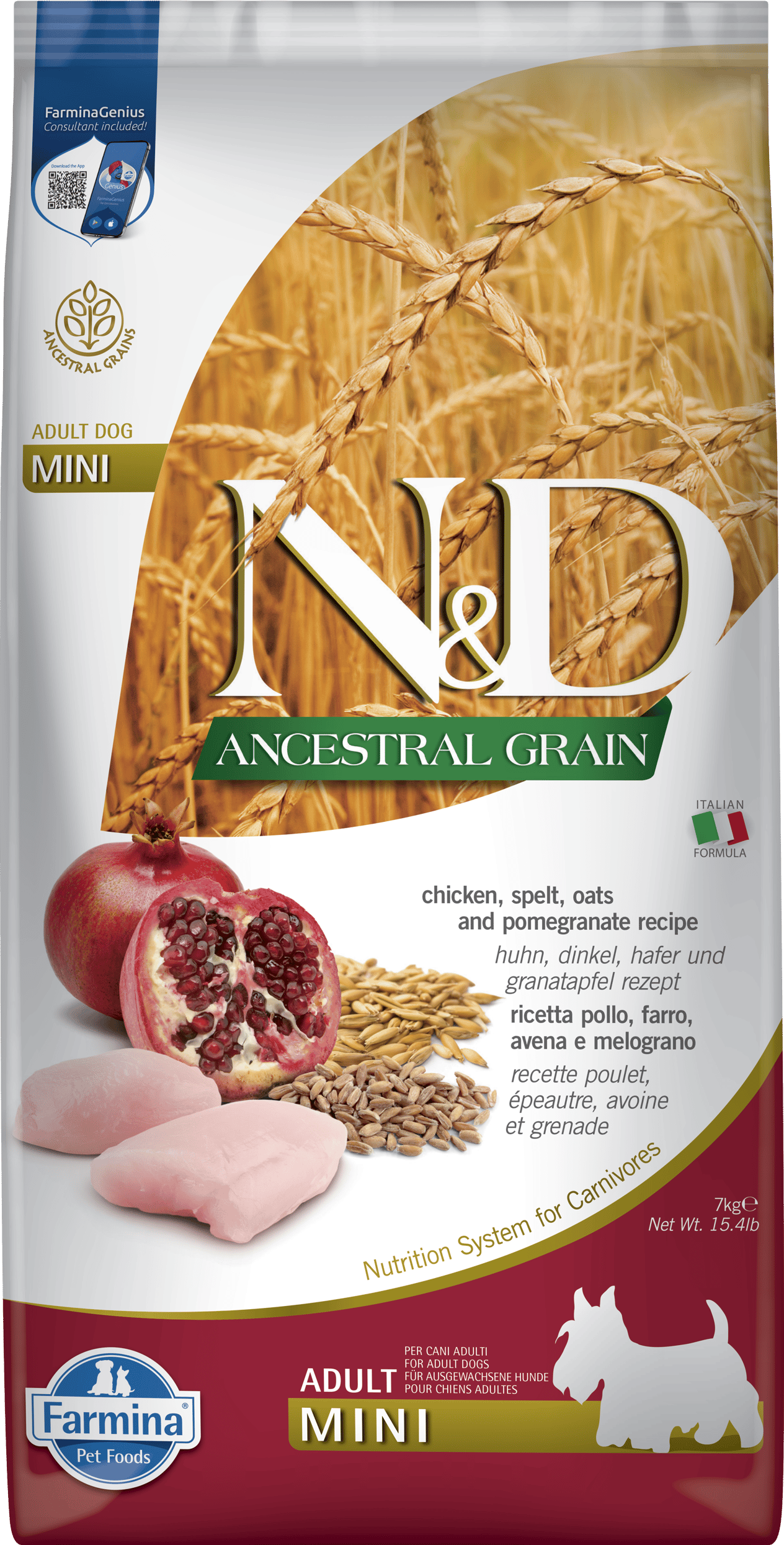 ND Ancestral Grain Tavuk&Nar Adult Mini 7kg