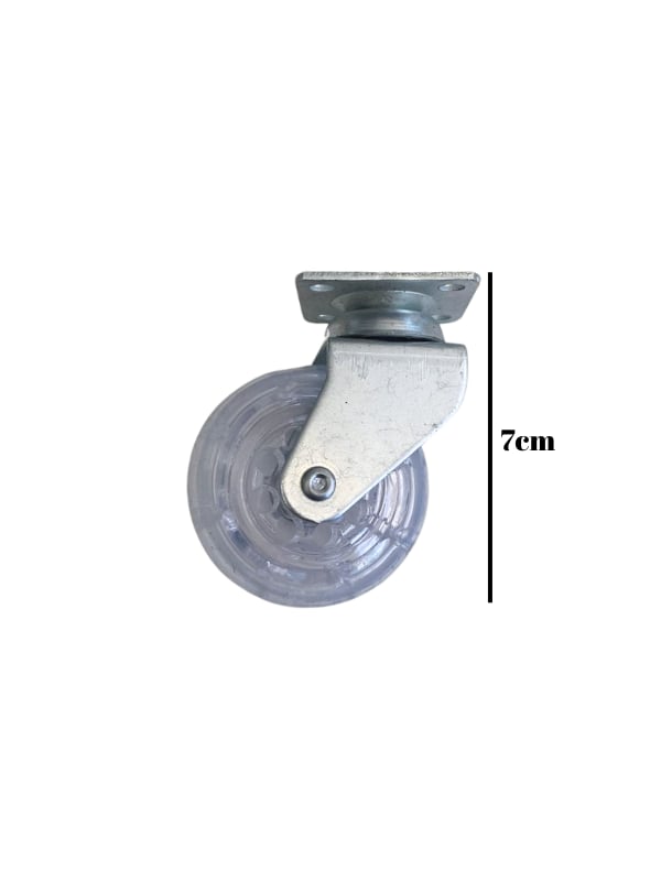 Düz Tabla Şeffaf Masa Tekeri Sehpa Tekeri(7cm)(METAL ŞEFFAF)(50x20mm)