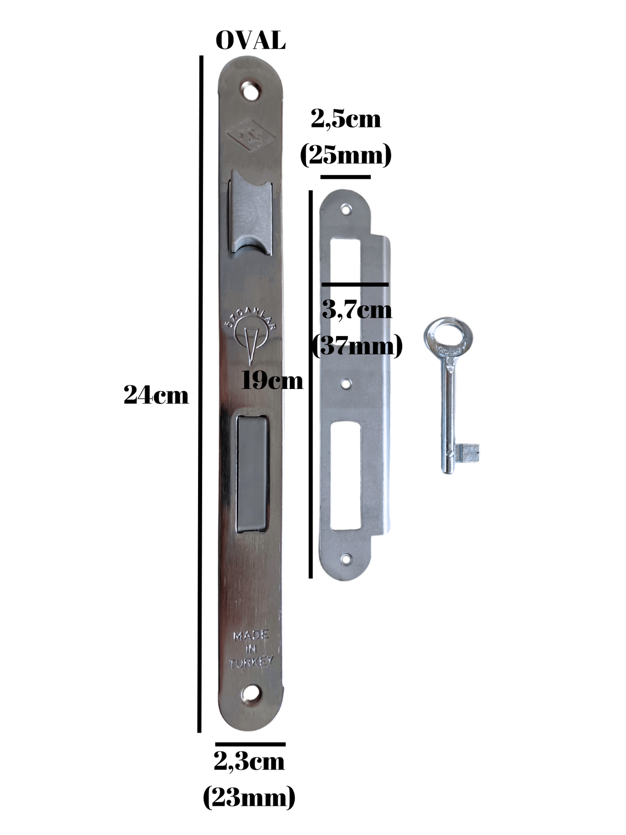 OVAL 40mm Gömme Sessiz İç Kapı ODA Kilidi (ODA)(23mmx40mm)