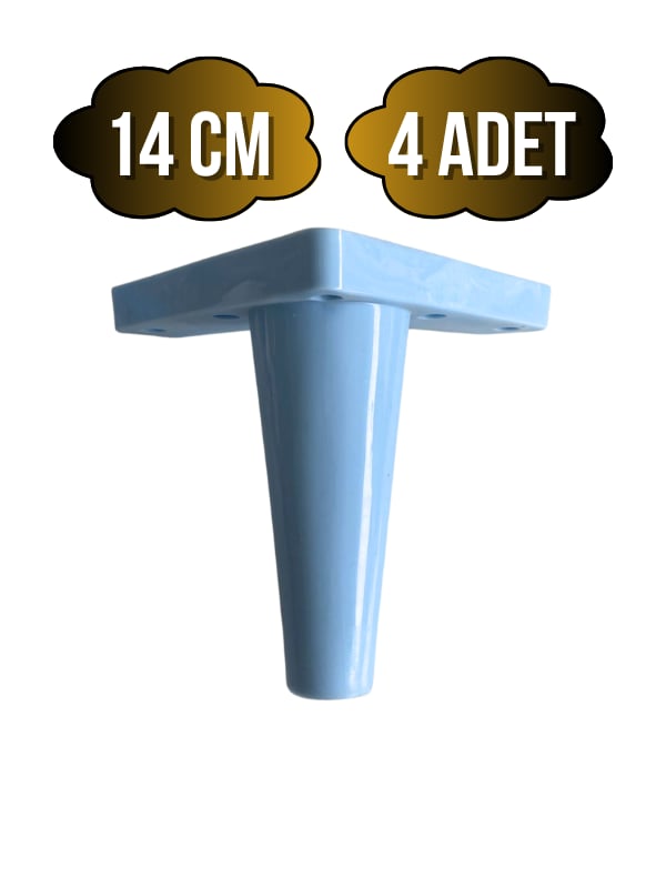 Rüzgar Plastik 14cm Ayak Mobilya Masa ve Dolap Ayağı(14CM)(MAVİ)(4 ADET)