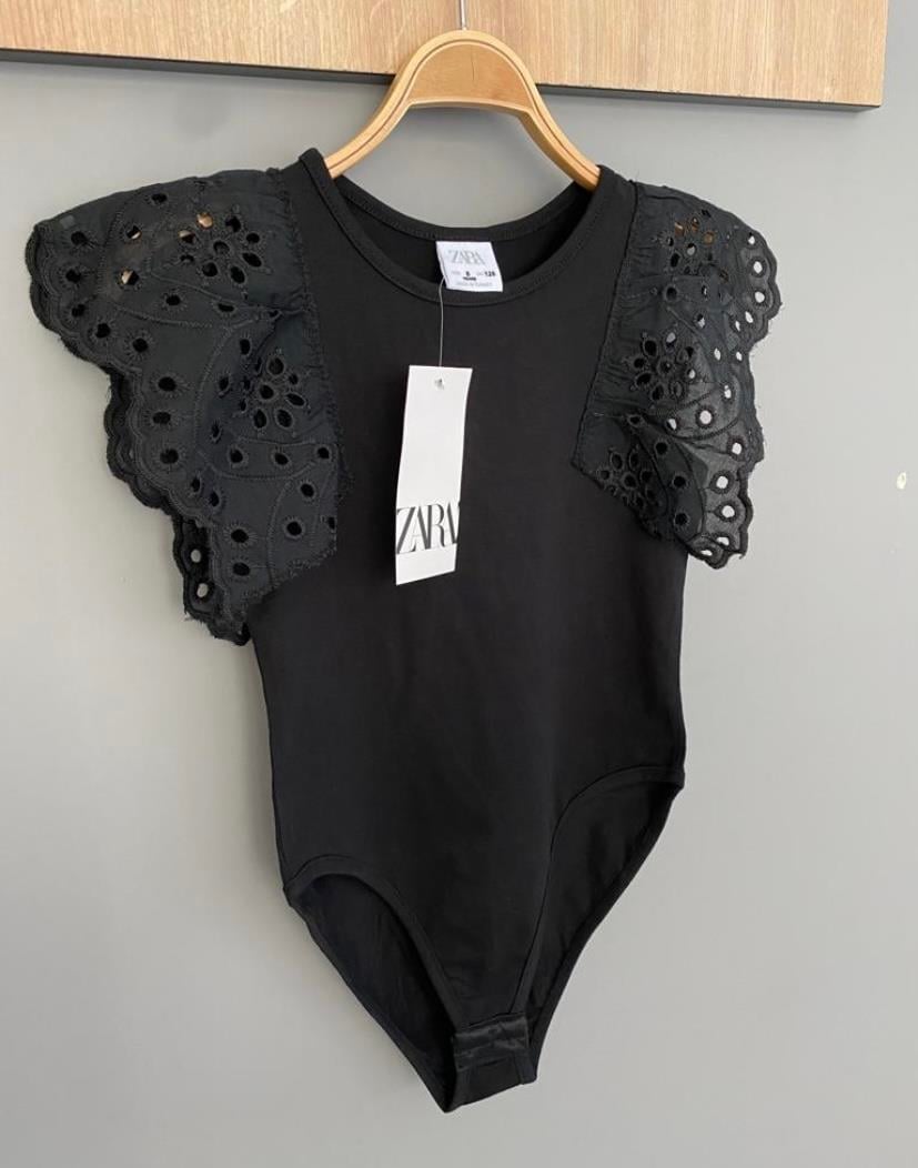 2-8 Yaş Zara Siyah Güpürlü Çıtçıtlı Zıbın